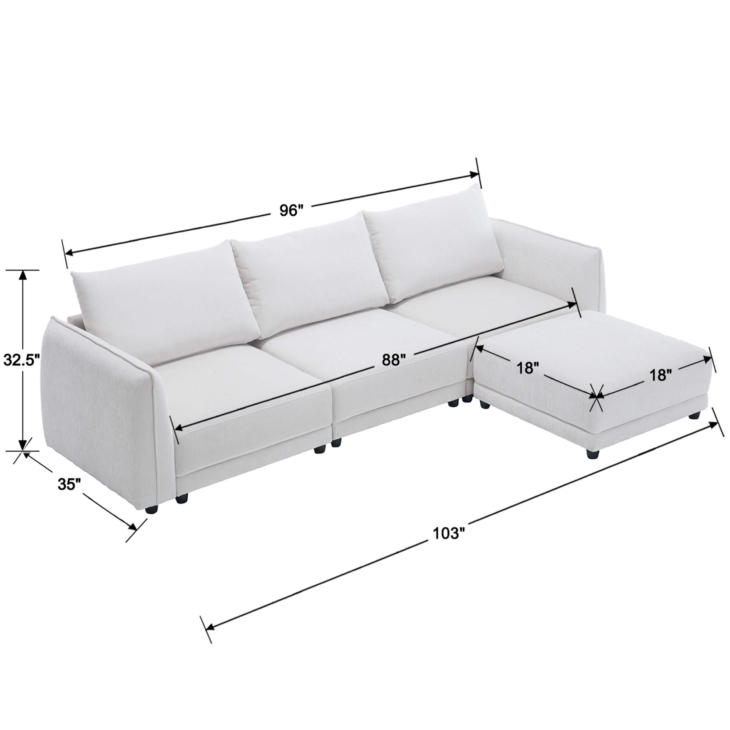 EALSON Oversized Cloud Modular Sectional Sofa - 1020SF
