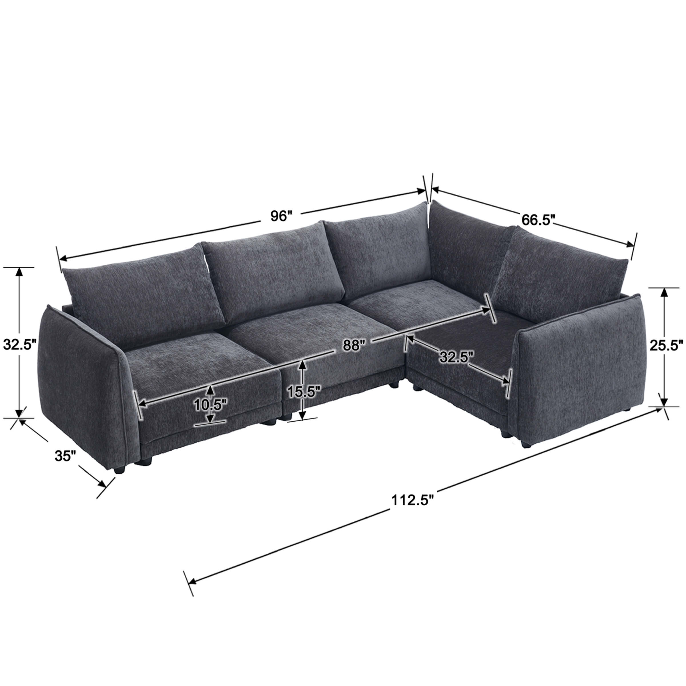 EALSON Oversized Cloud Modular Sectional Sofa - 1020SF