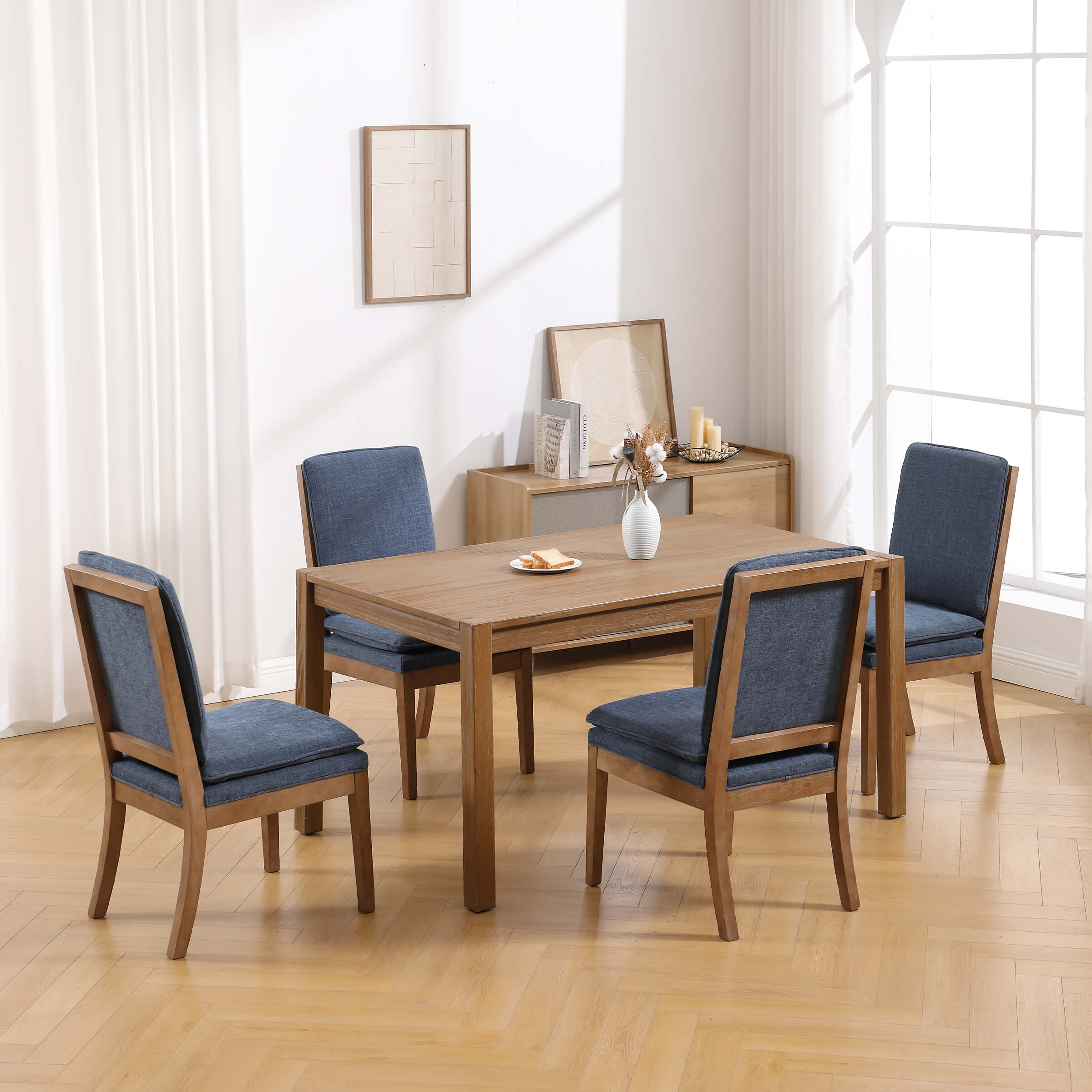 CIMOTA Removable Double Cushion Dining Chairs Set of 2 - 10043