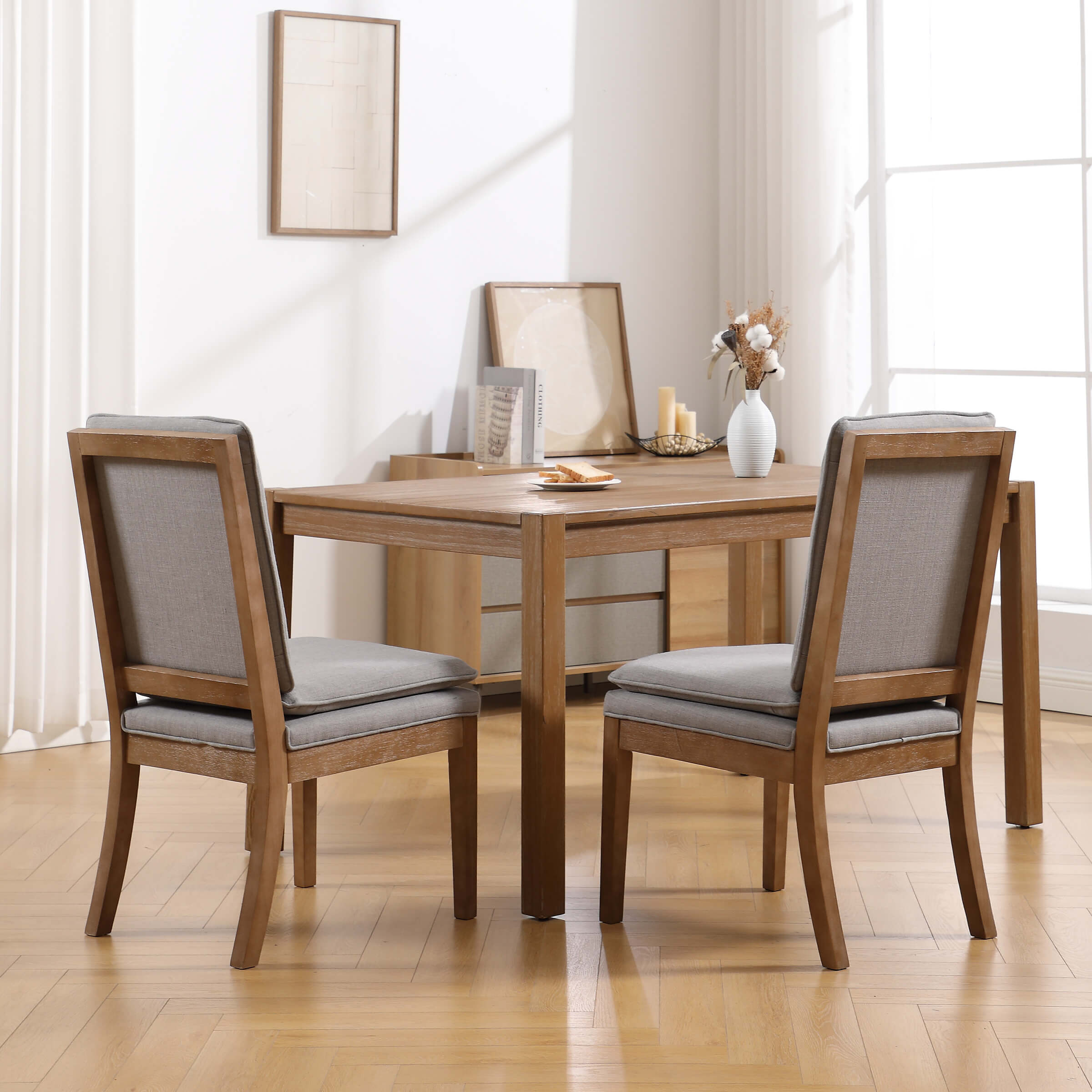 CIMOTA Removable Double Cushion Dining Chairs Set of 2 - 10043