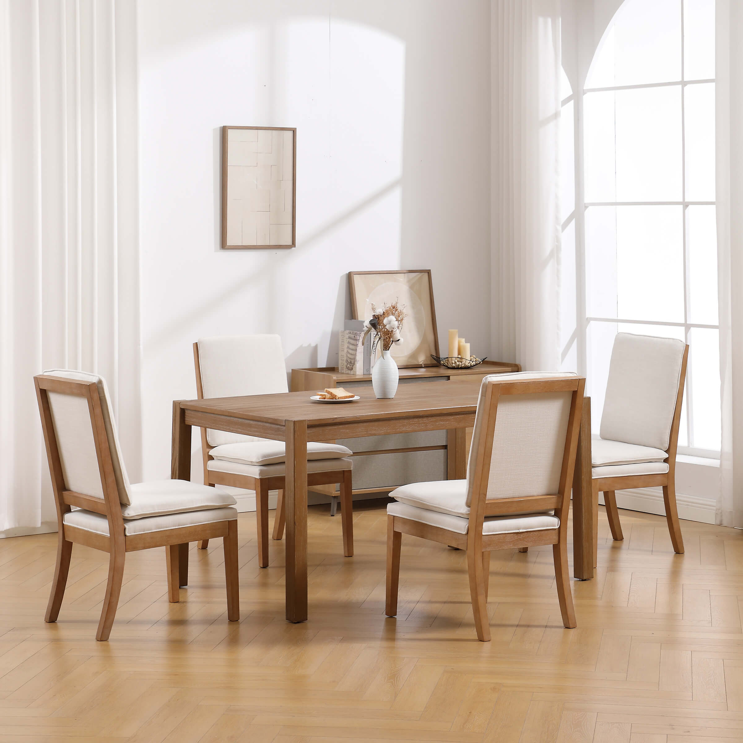 CIMOTA Removable Double Cushion Dining Chairs Set of 2 - 10043