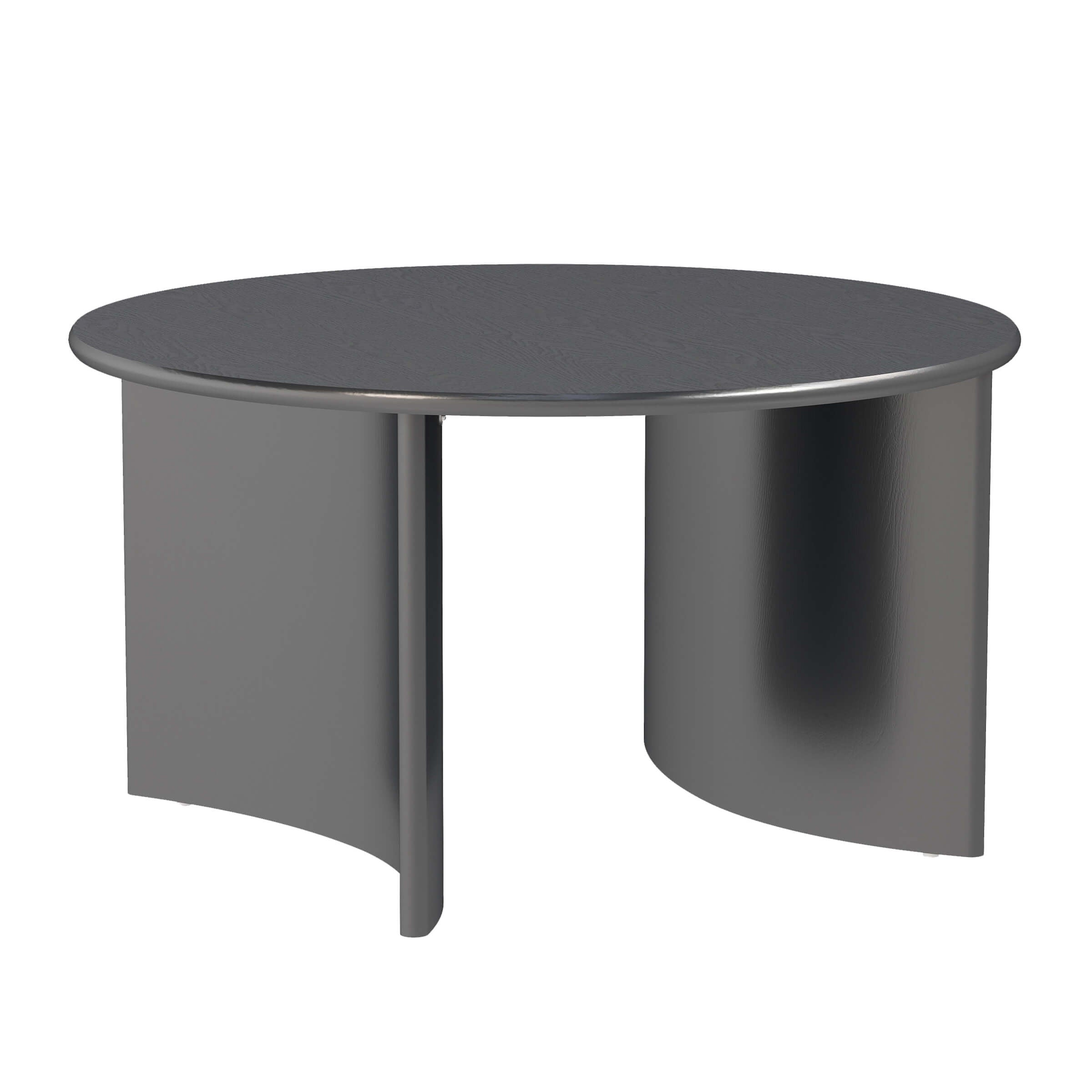 Round gray coffee table isolated