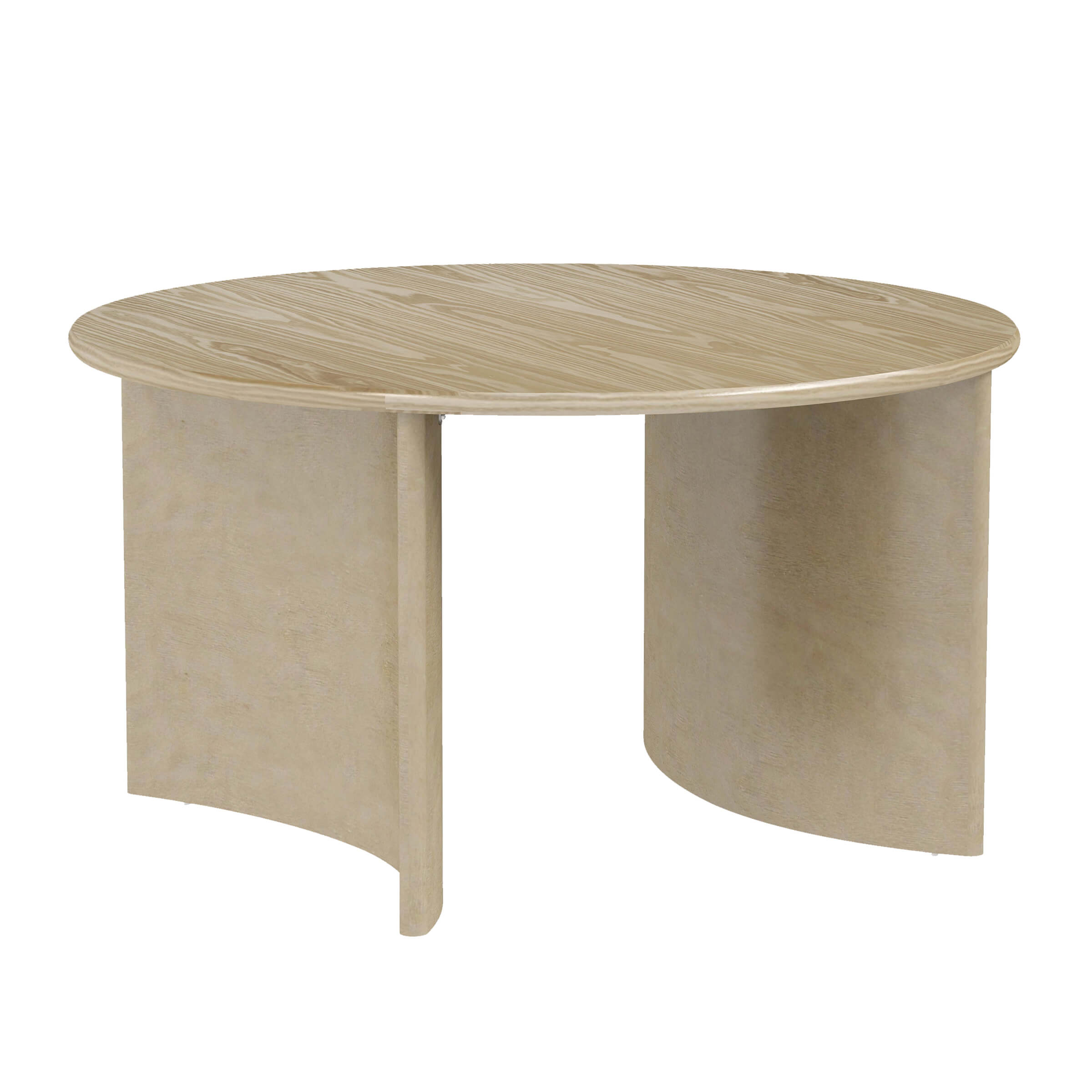 Beige wooden table with curved legs