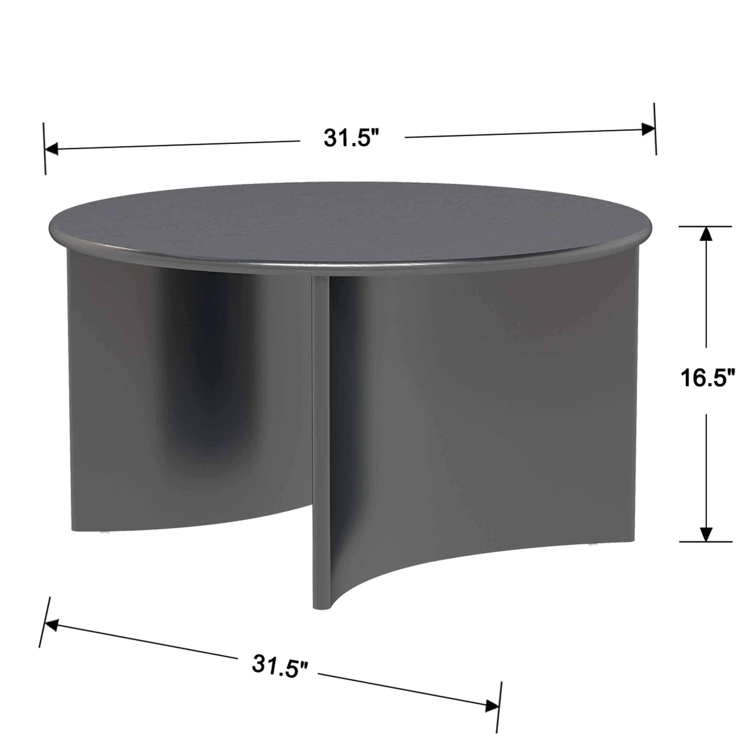 Dimensions of round table: 31.5 diameter, 16.5 height