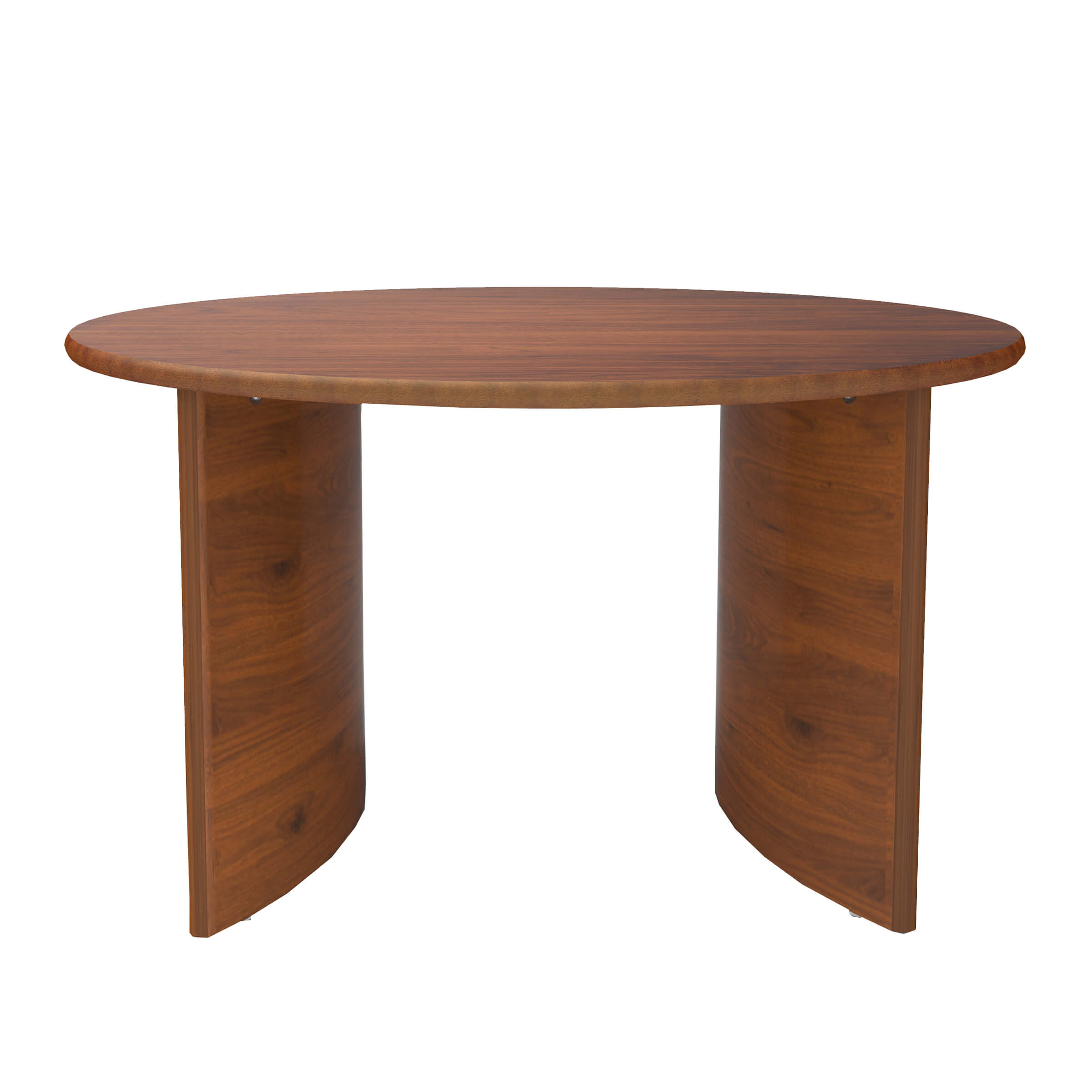 Round wooden table with curved legs (no background)
