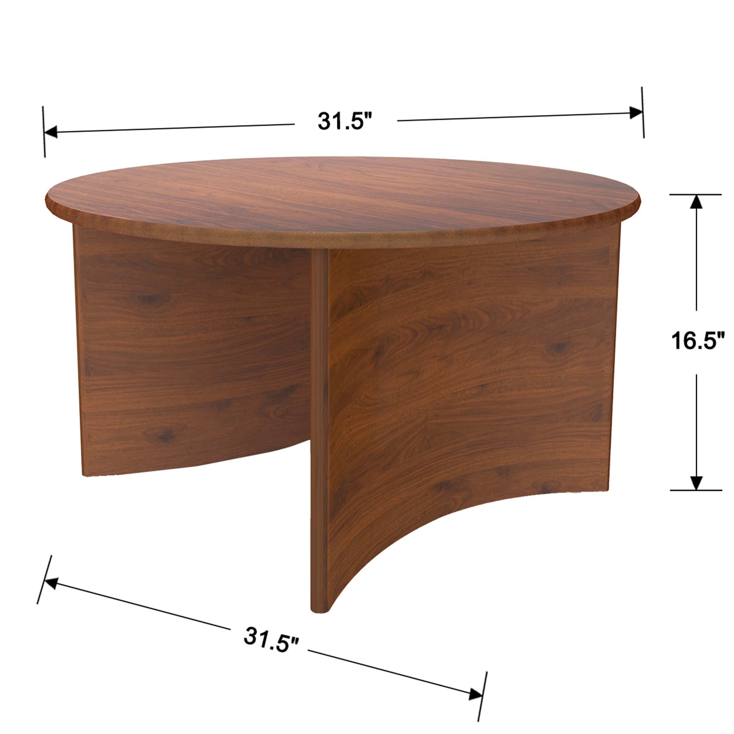 Dimensions: 31.5 W x 16.5 H round table