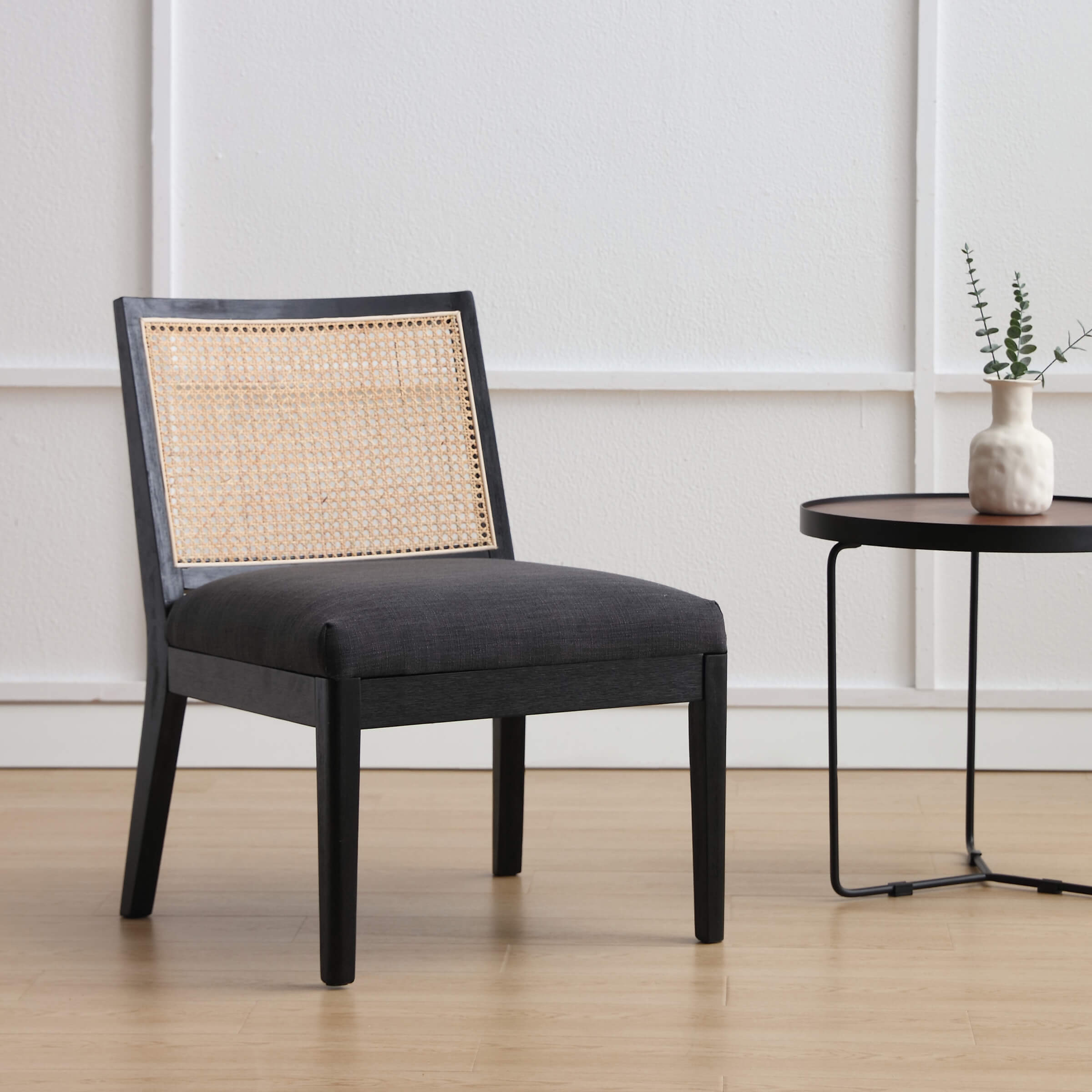 CIMOTA Square Rattan Back Armless Chair 1 PCS - 3898AC
