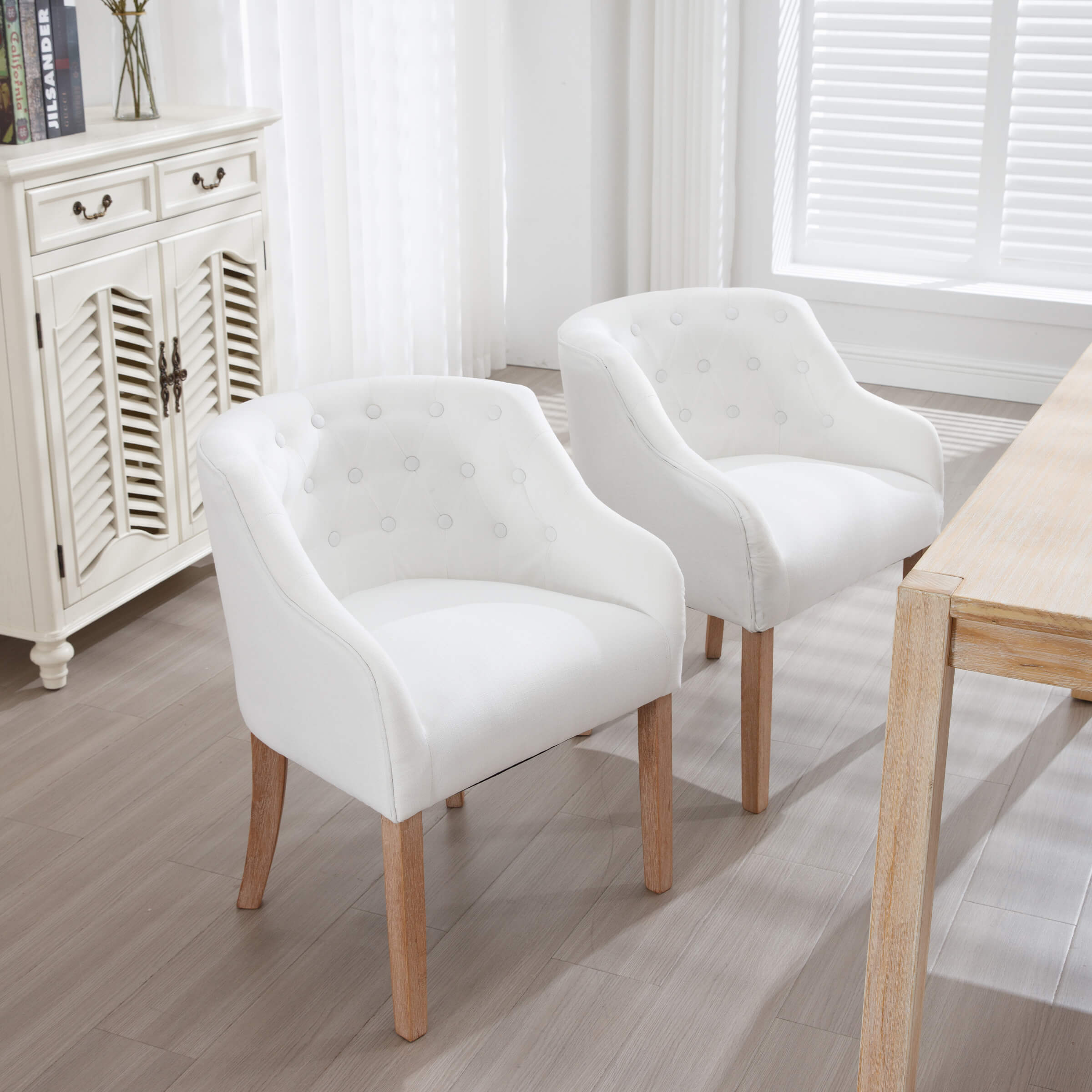 CIMOTA Upholstered Cushion Mid-Century Tufted Dining Chairs Set of 2 - 8327
