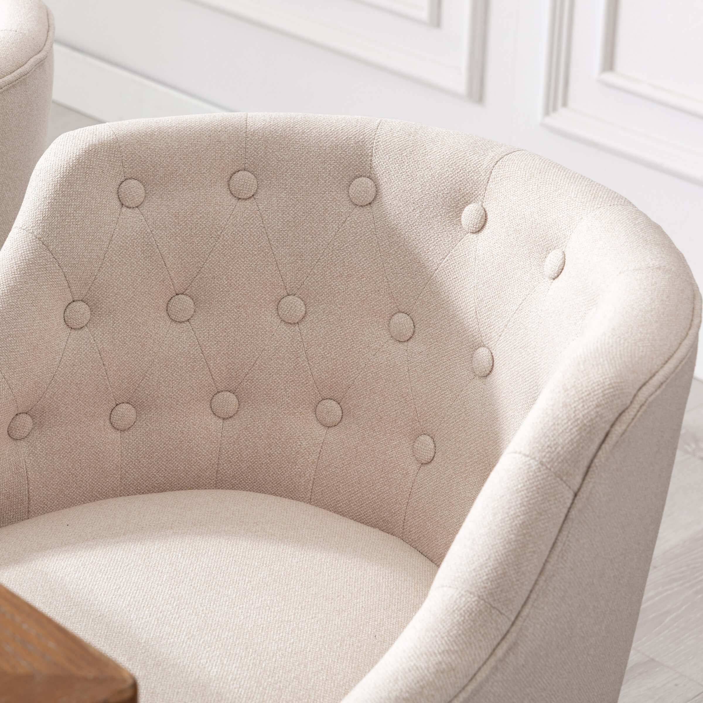CIMOTA Upholstered Cushion Mid-Century Tufted Dining Chairs Set of 2 - 8327