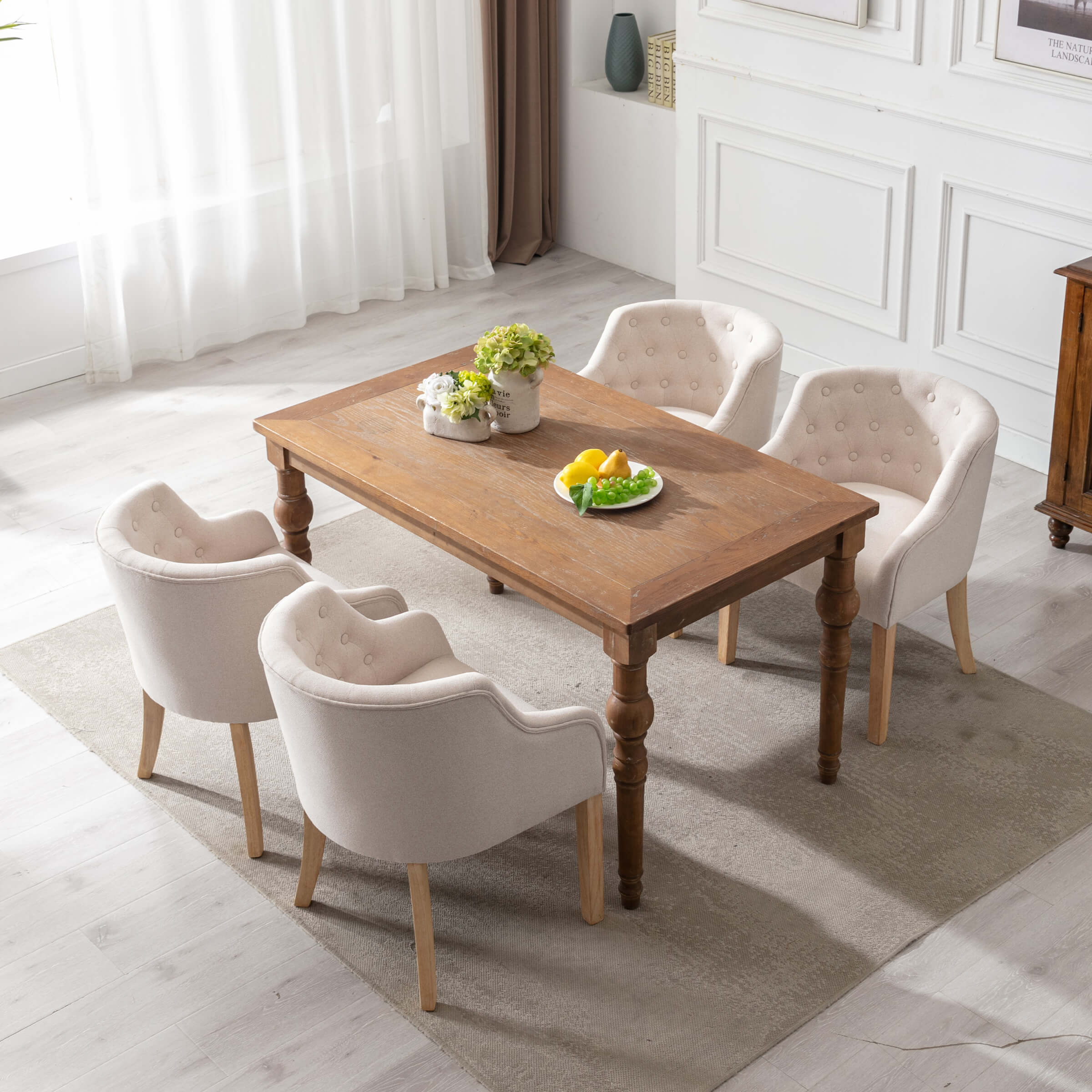 CIMOTA Upholstered Cushion Mid-Century Tufted Dining Chairs Set of 2 - 8327