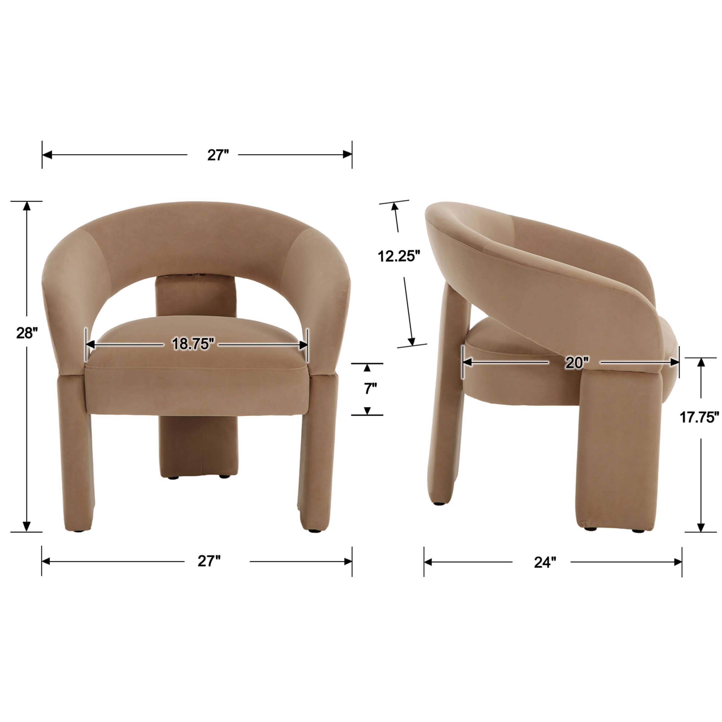 Accent Chair With Round Back - 3957AC