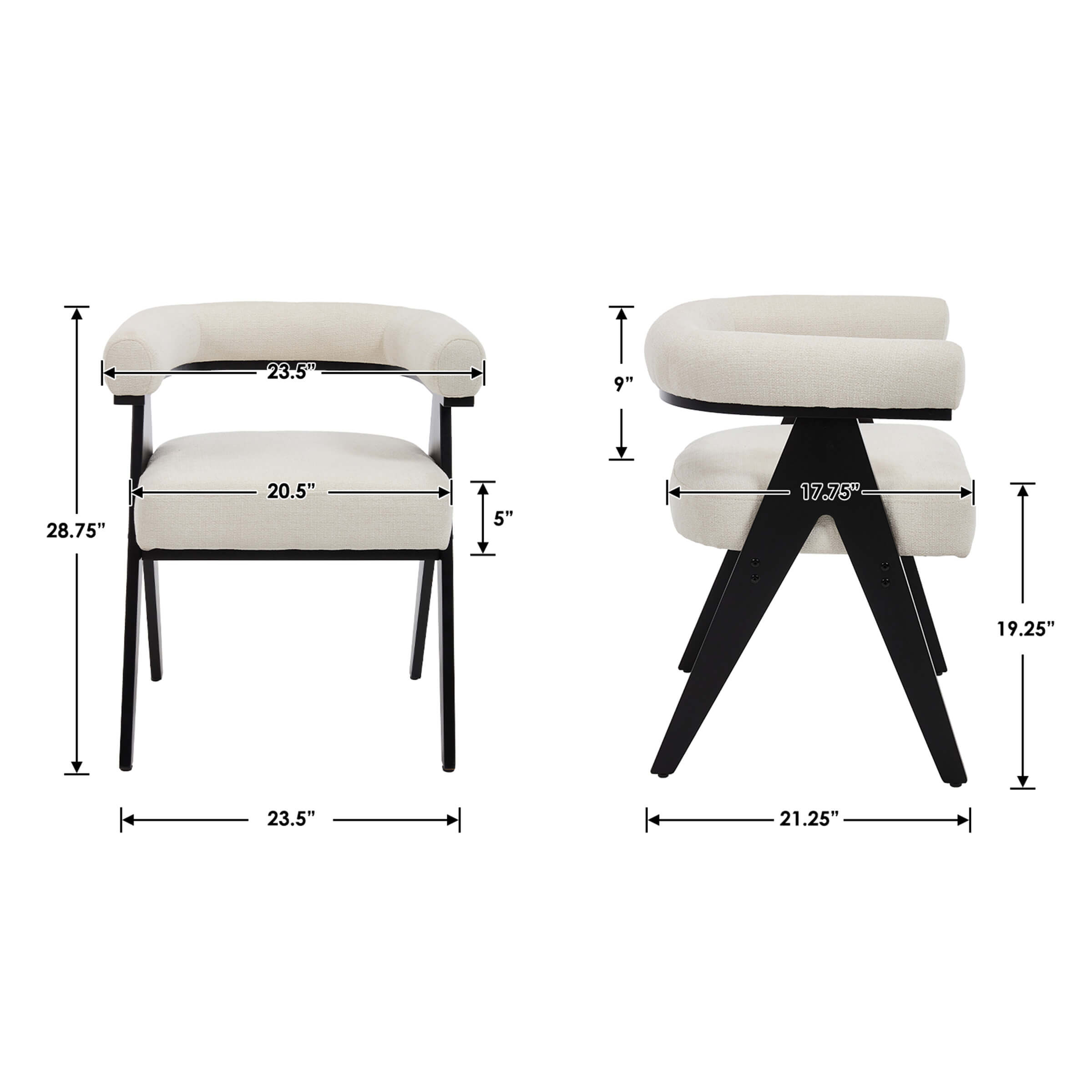 Barrel Dining Chairs Set of 2 - 6324DC