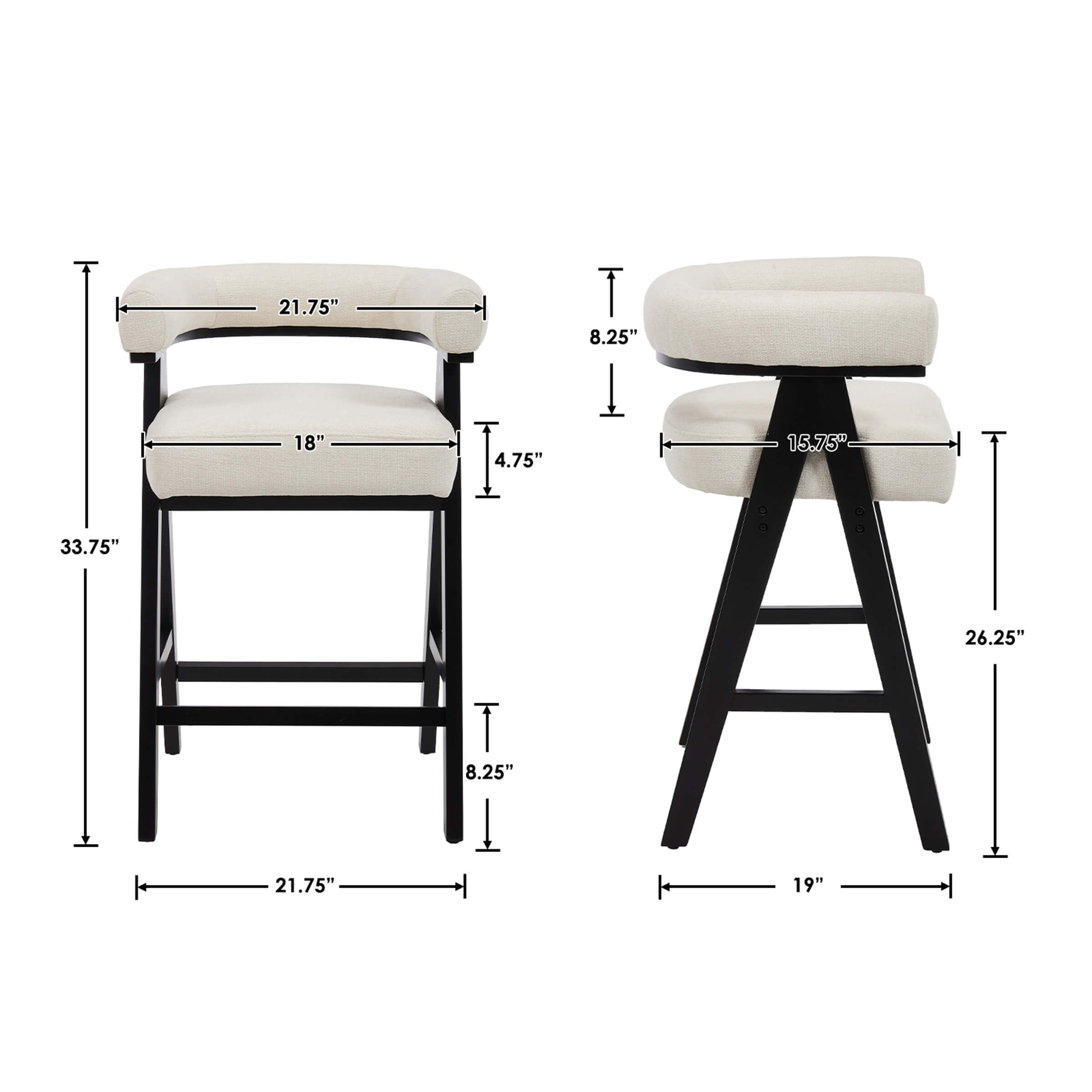 Farmhouse Counter Stools Set of 2-63241CS