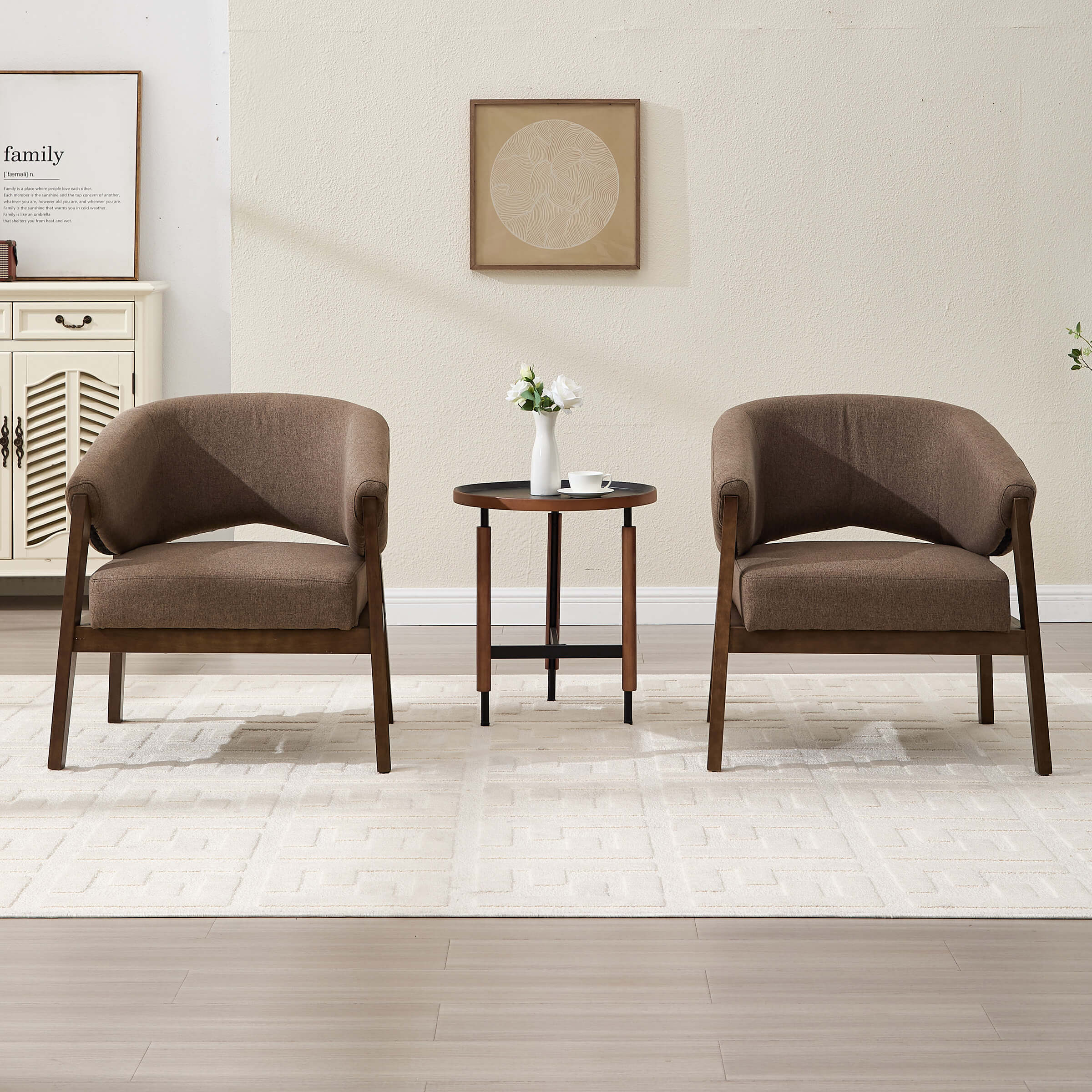 KMAX Accent Chair with Walnut Wood Legs 1 PCS - 30014AC