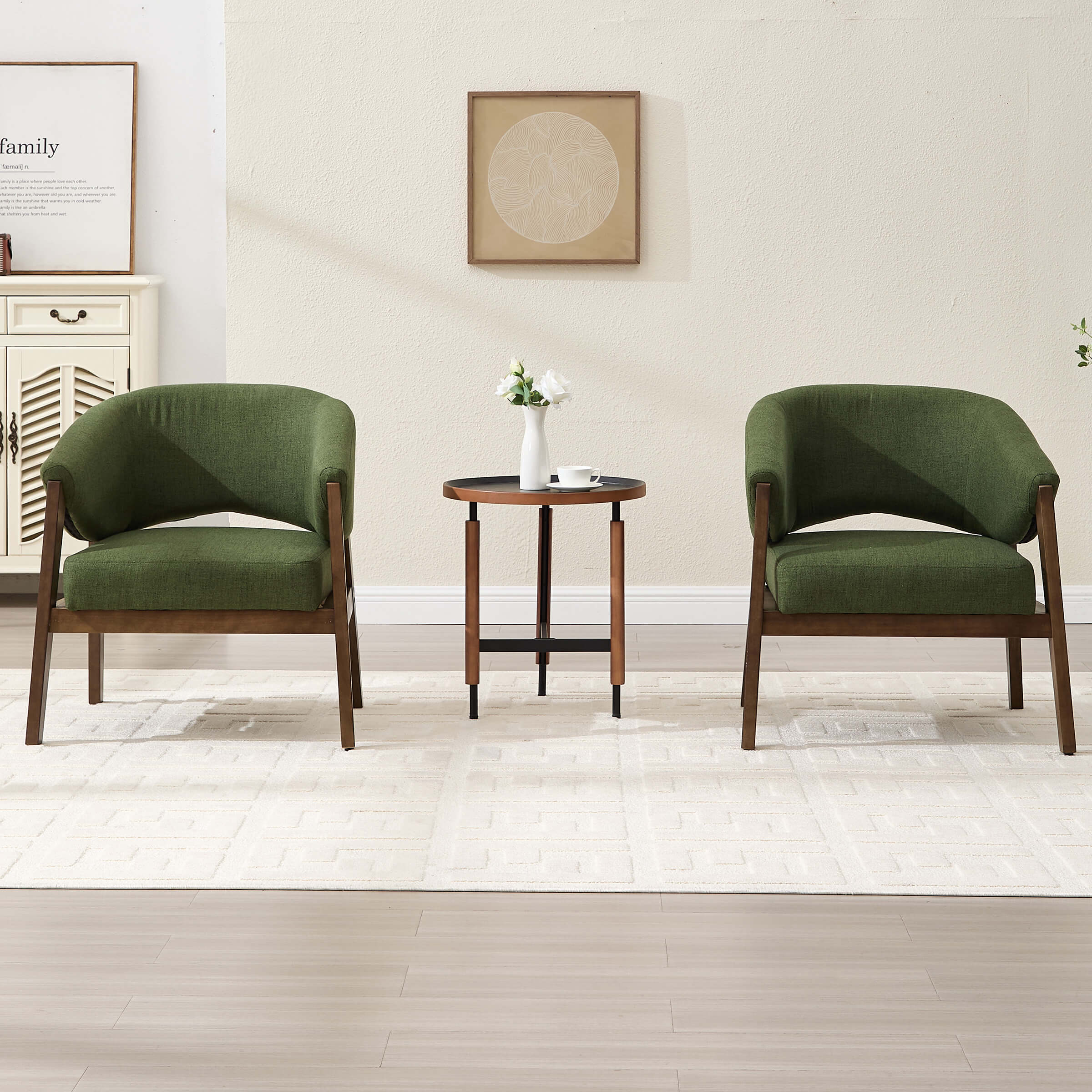 KMAX Accent Chair with Walnut Wood Legs 1 PCS - 30014AC