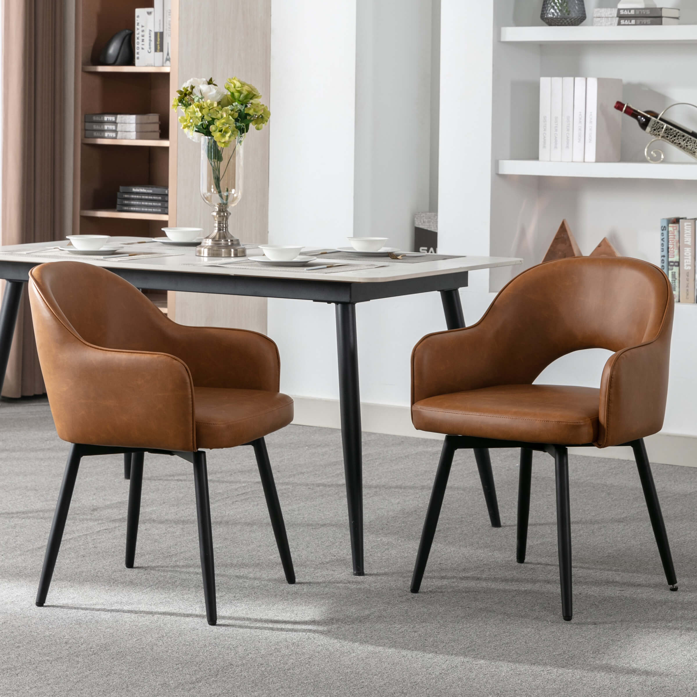 Janoray Swivel Kitchen Dining Chairs Set of 2 - 19027DC