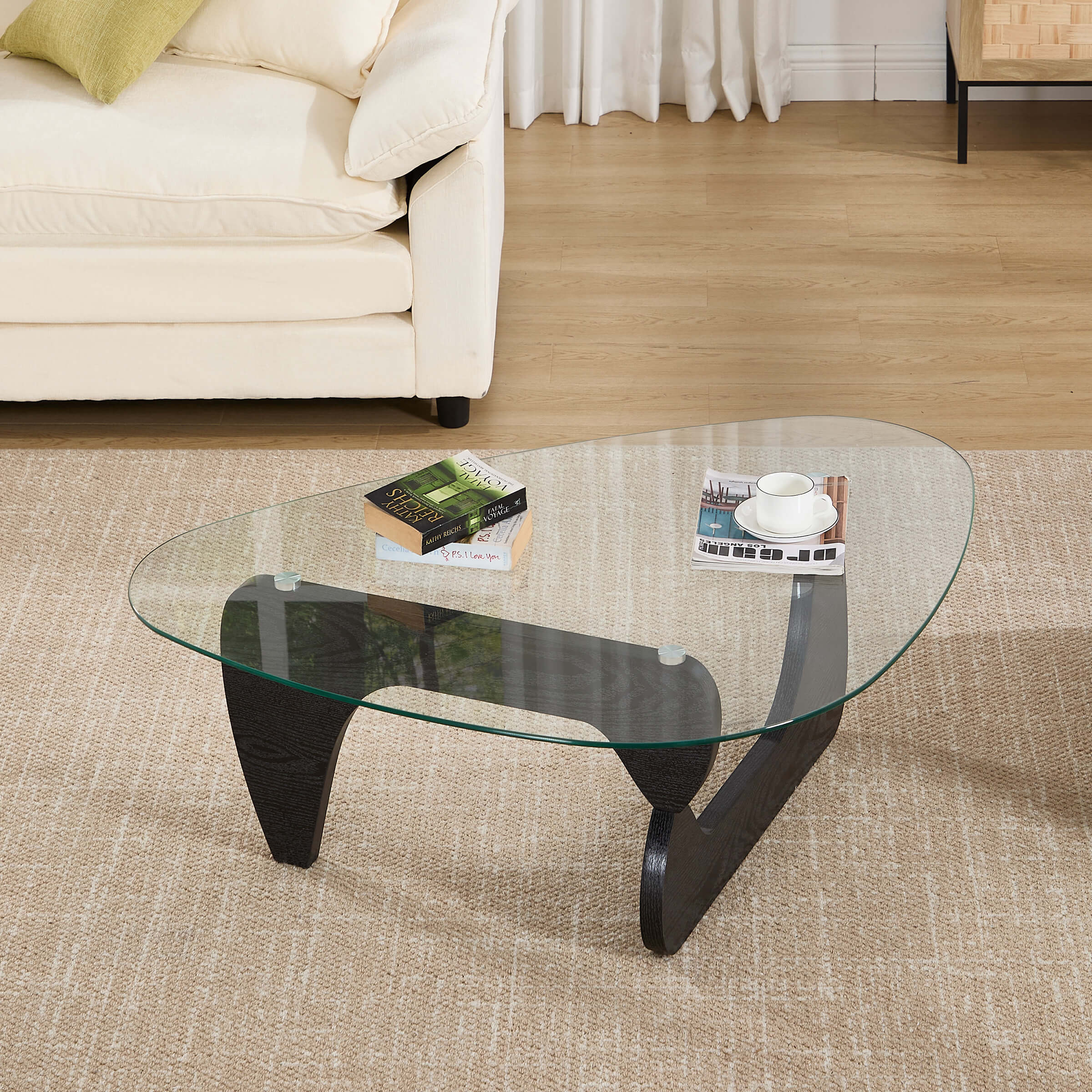 KMAX Triangle Center Table with Wood Base - 7735CT