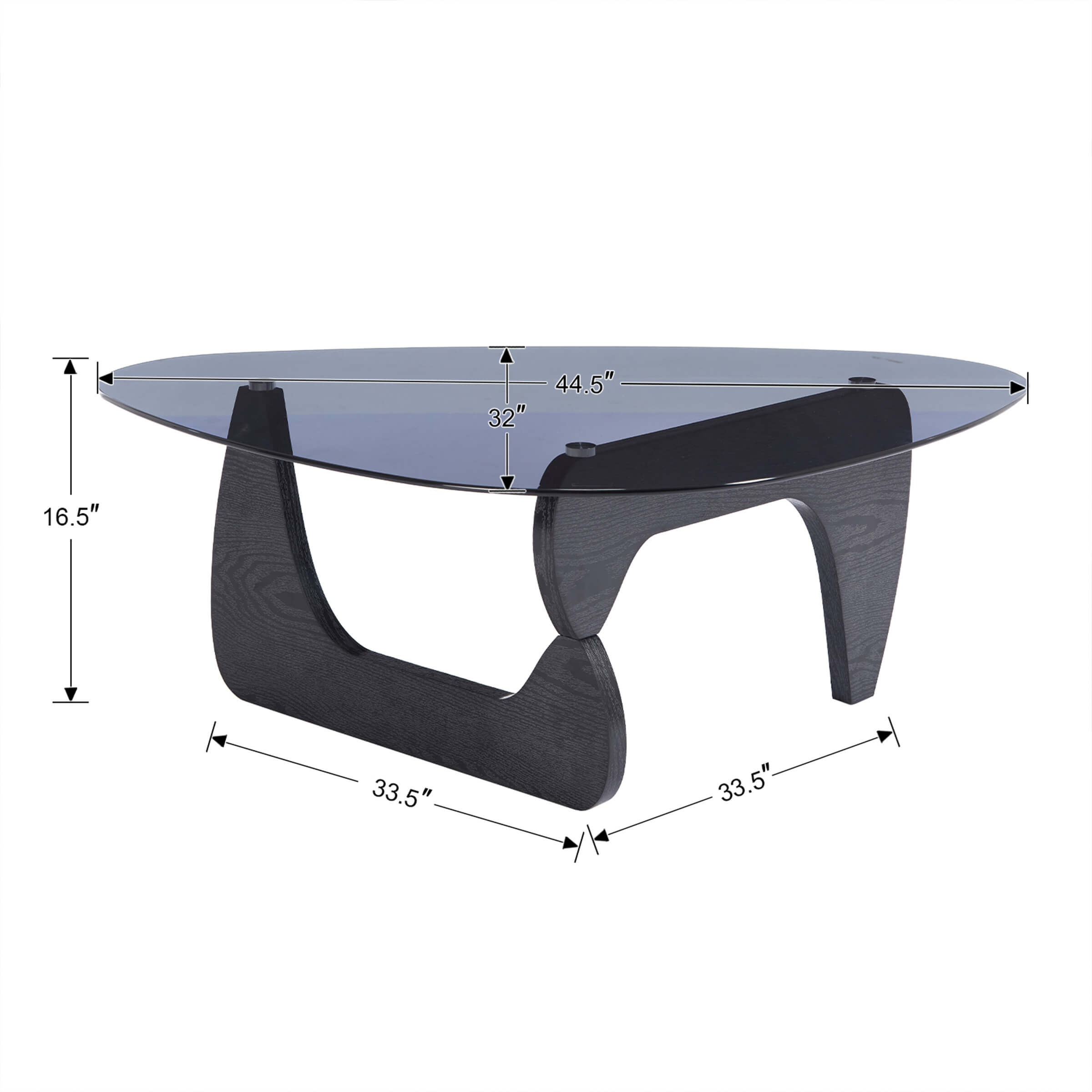 KMAX Triangle Center Table with Wood Base - 7735CT