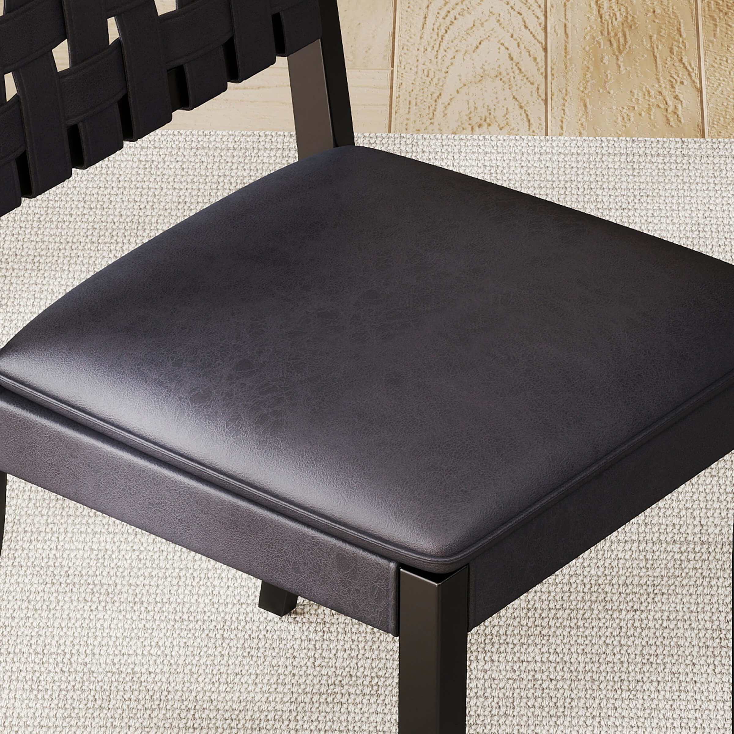 Close-up of cushioned seat