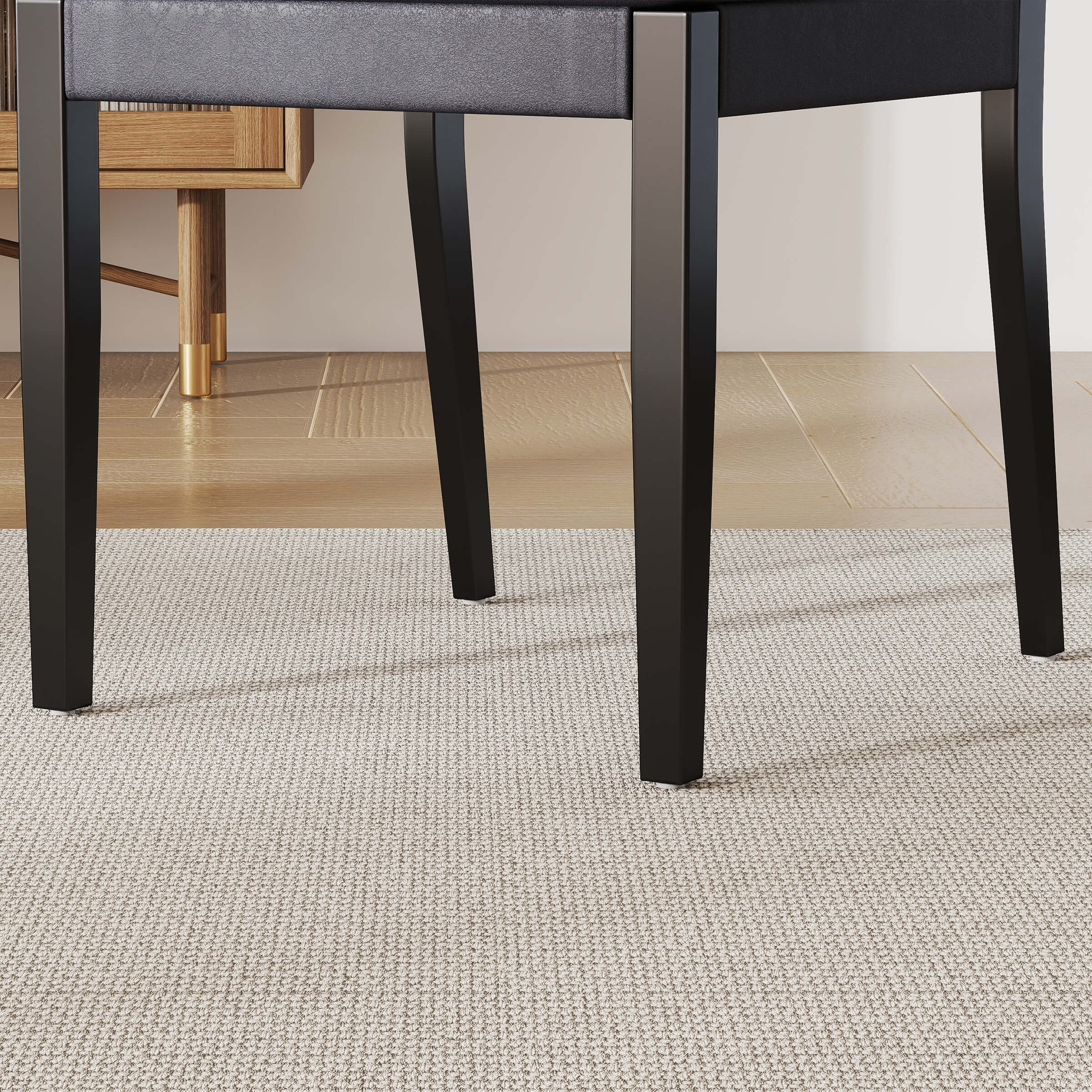 Table leg and chair legs visible