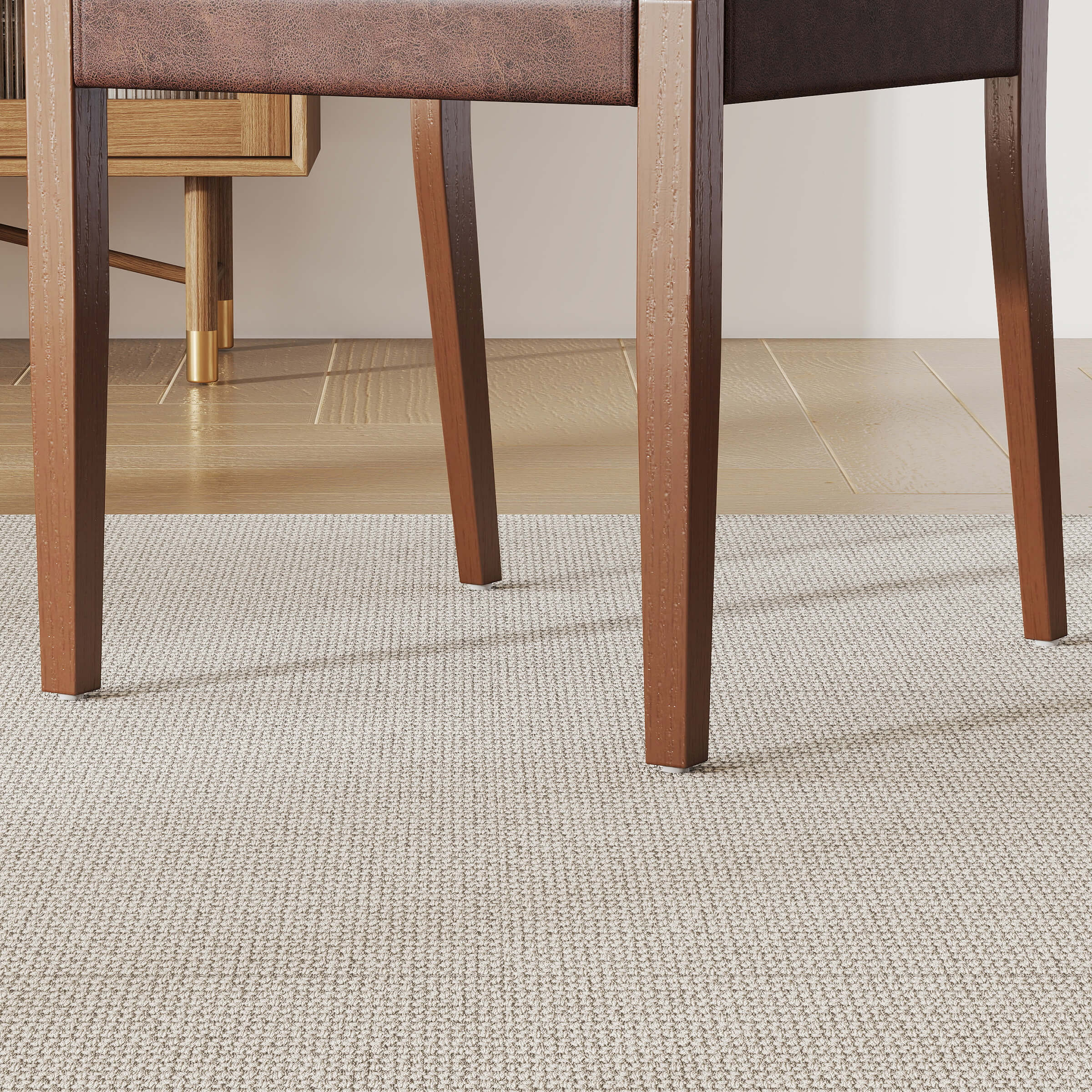 Chairs and table with rug