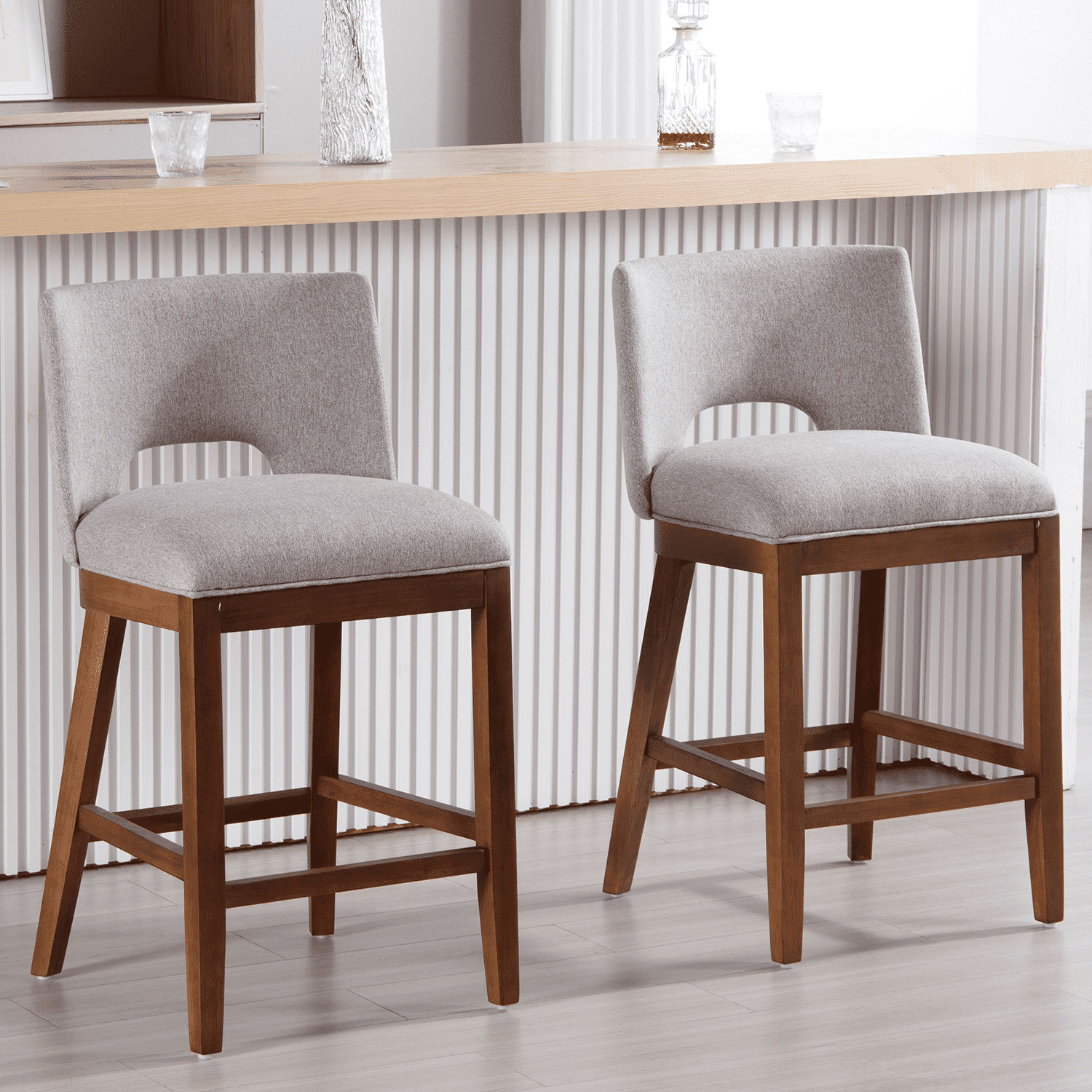 CIMOTA 26"H Armless Counter Bar Stools Set of 2 - 3226CS