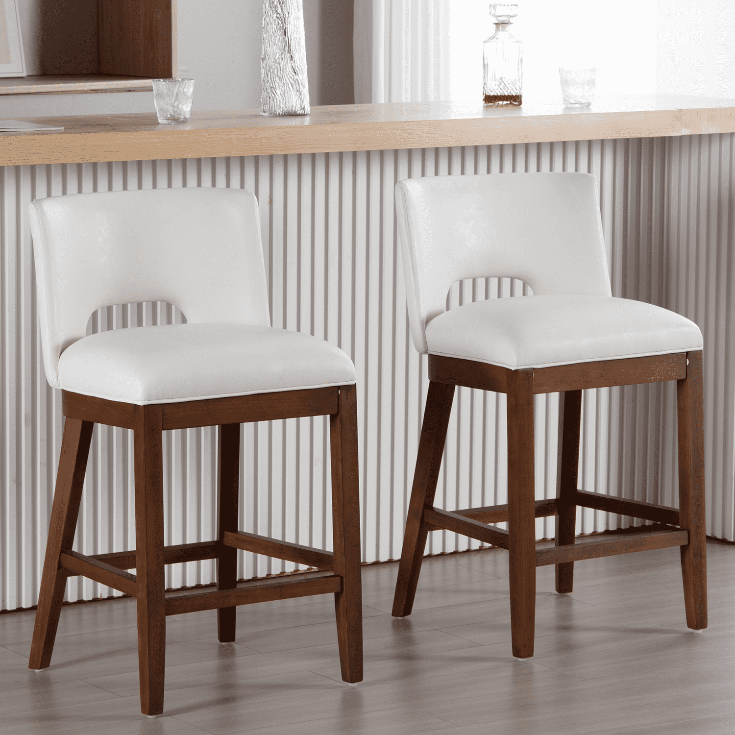 CIMOTA 26"H Armless Counter Bar Stools Set of 2 - 3226CS