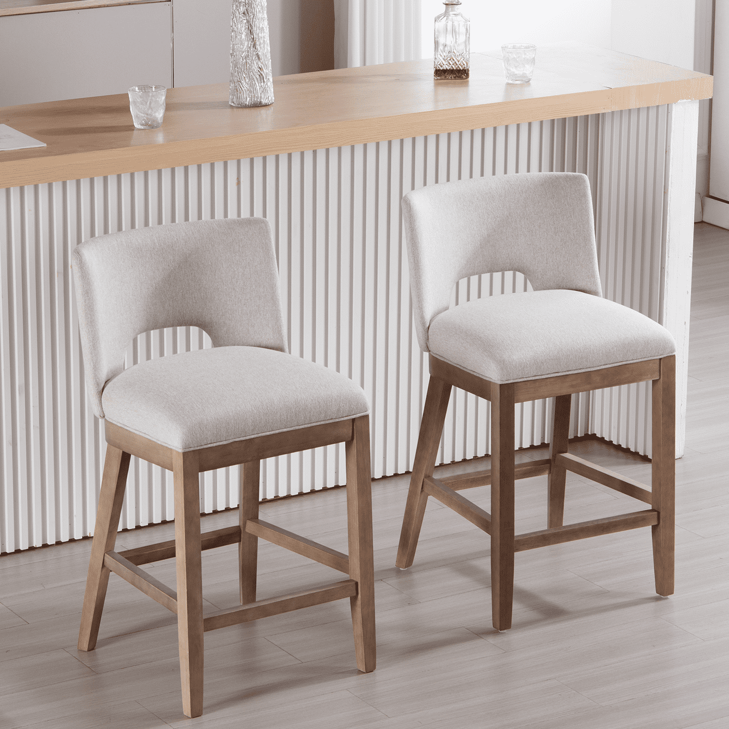 CIMOTA 26"H Armless Counter Bar Stools Set of 2 - 3226CS