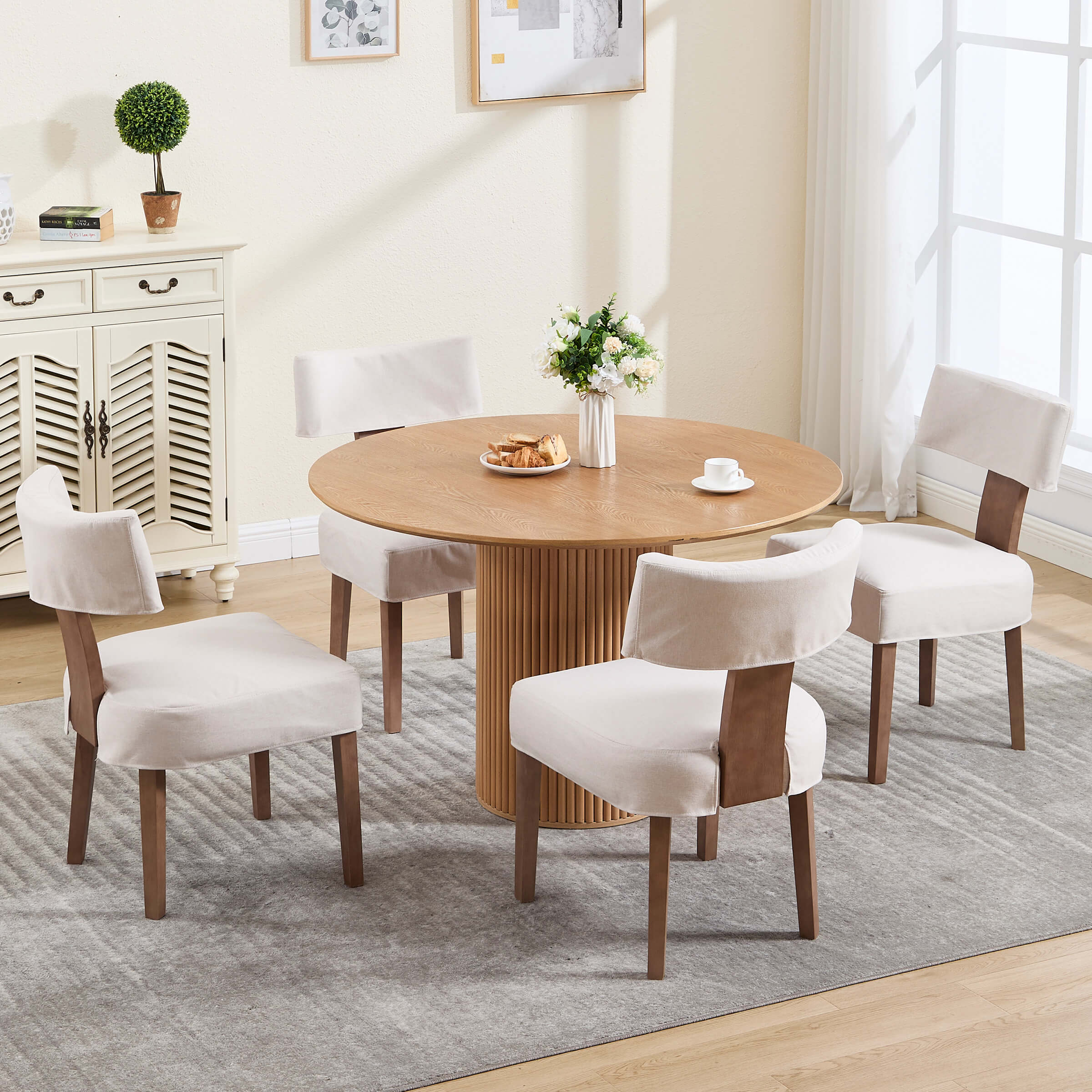 CIMOTA Classic Curved Open Back Dining Chairs Set of 2 - 1670&1917&1918