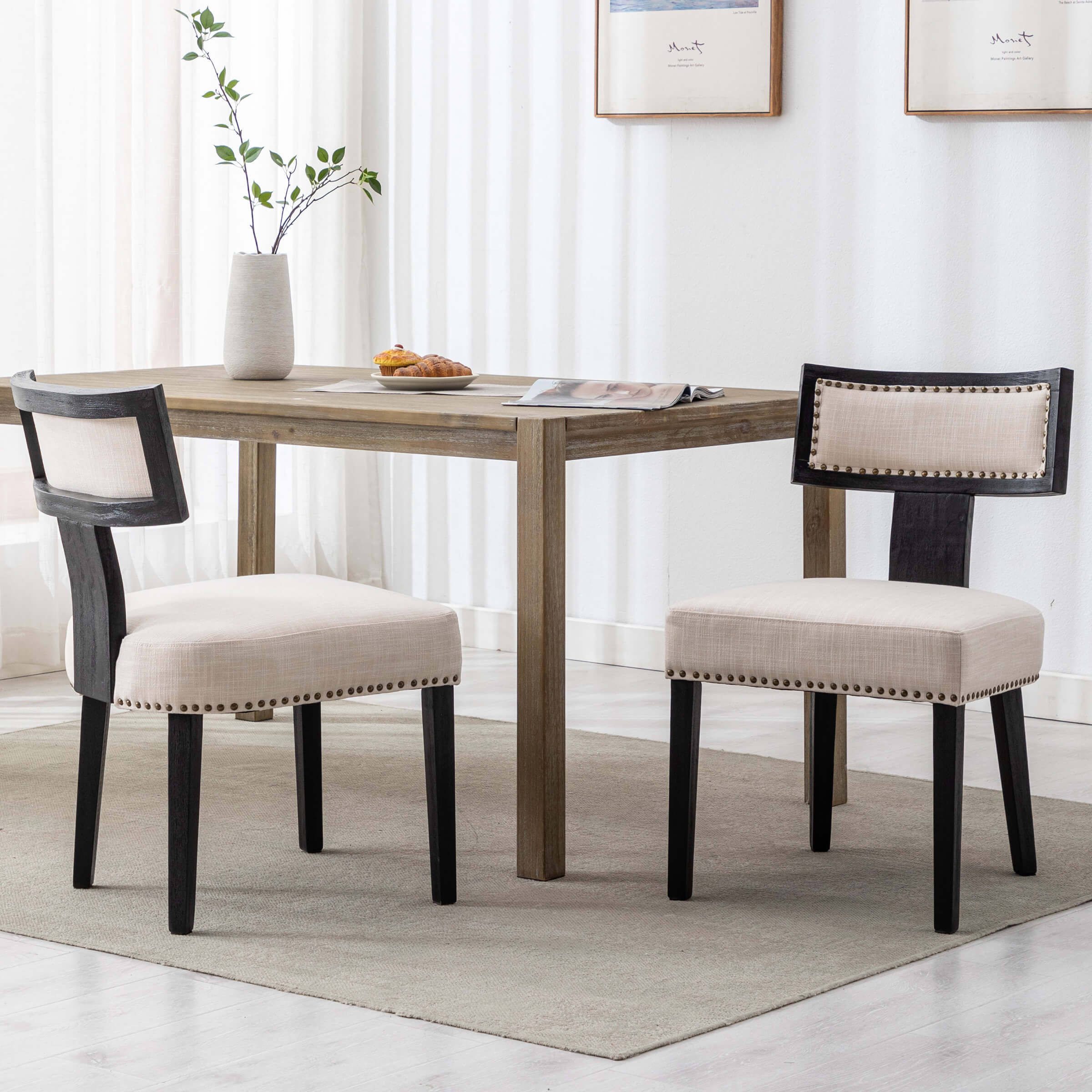 CIMOTA Classic Curved Open Back Dining Chairs Set of 2 - 1670&1917&1918