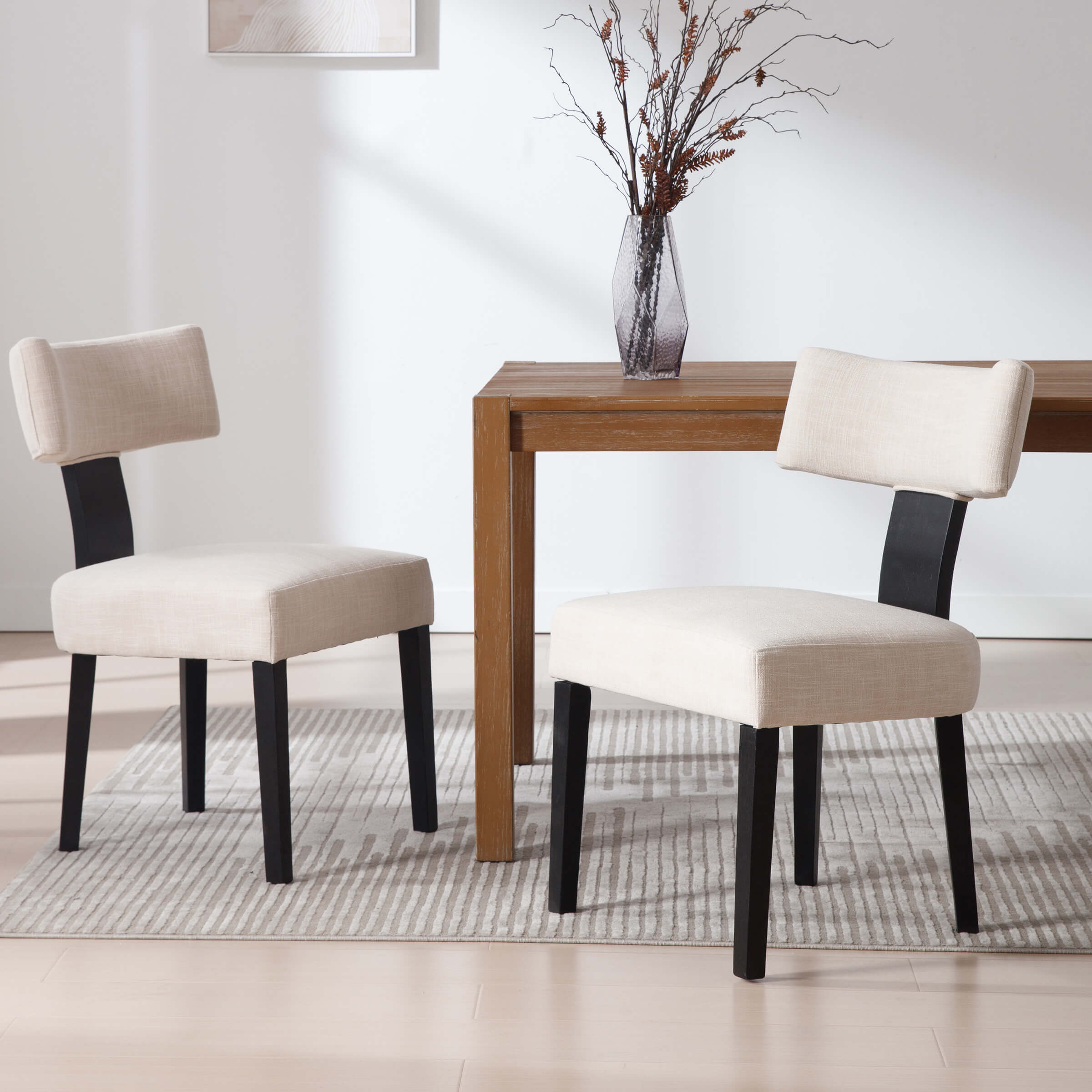 CIMOTA Classic Curved Open Back Dining Chairs Set of 2 - 1670&1917&1918