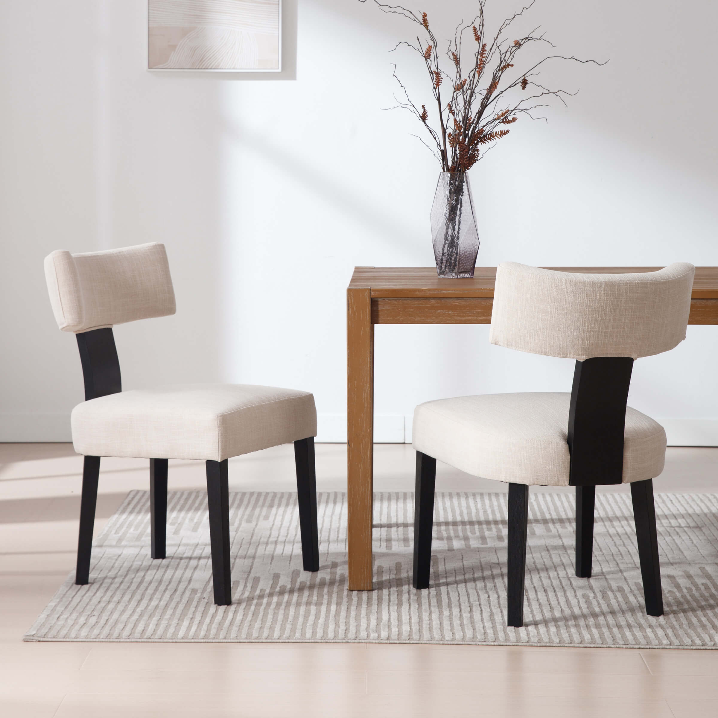 CIMOTA Classic Curved Open Back Dining Chairs Set of 2 - 1670&1917&1918