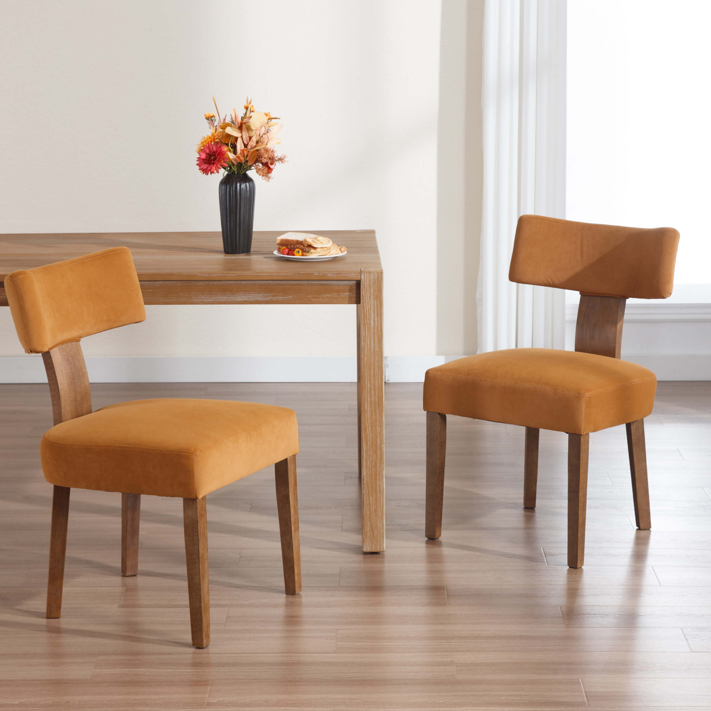 CIMOTA Classic Curved Open Back Dining Chairs Set of 2 - 1670&1917&1918