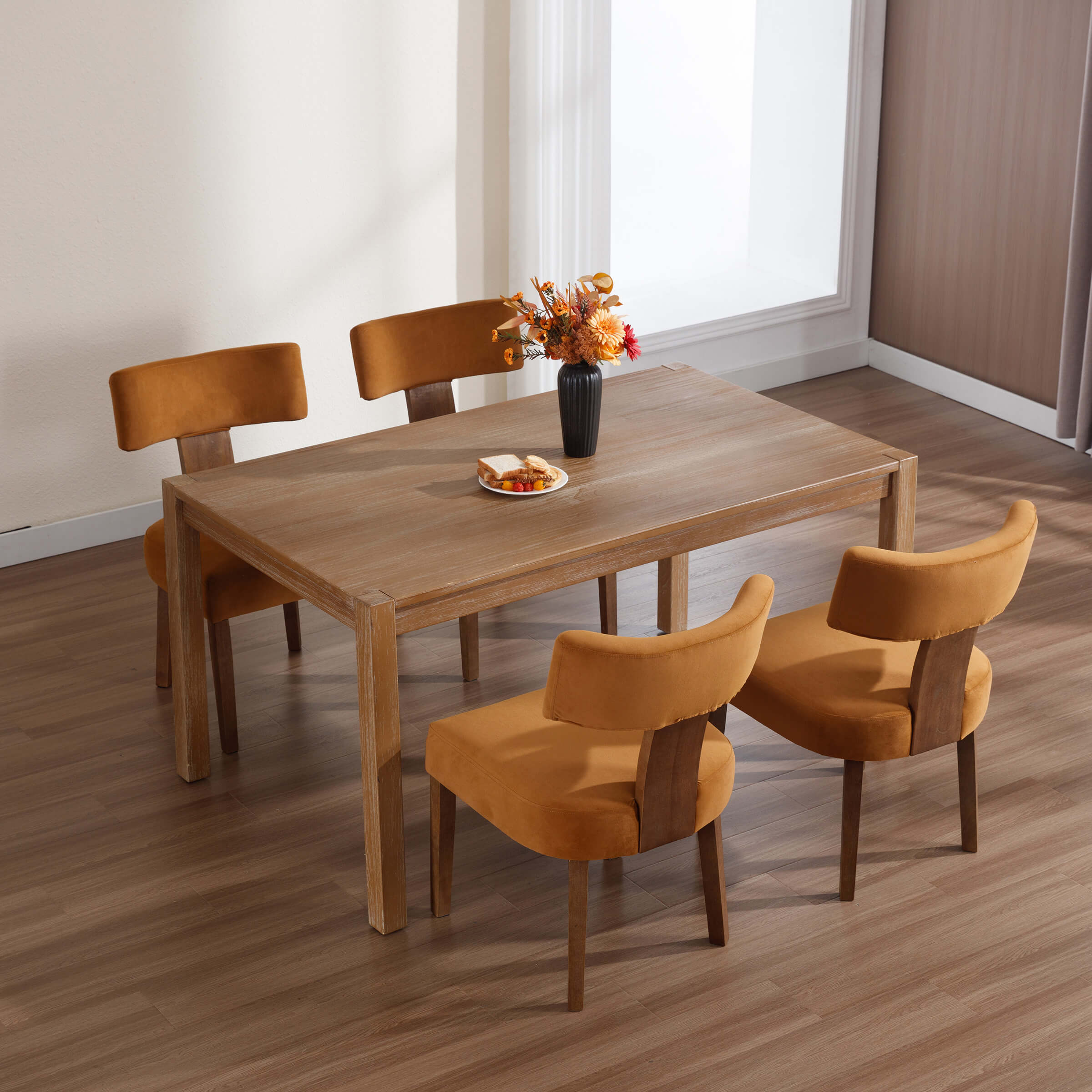 CIMOTA Classic Curved Open Back Dining Chairs Set of 2 - 1670&1917&1918