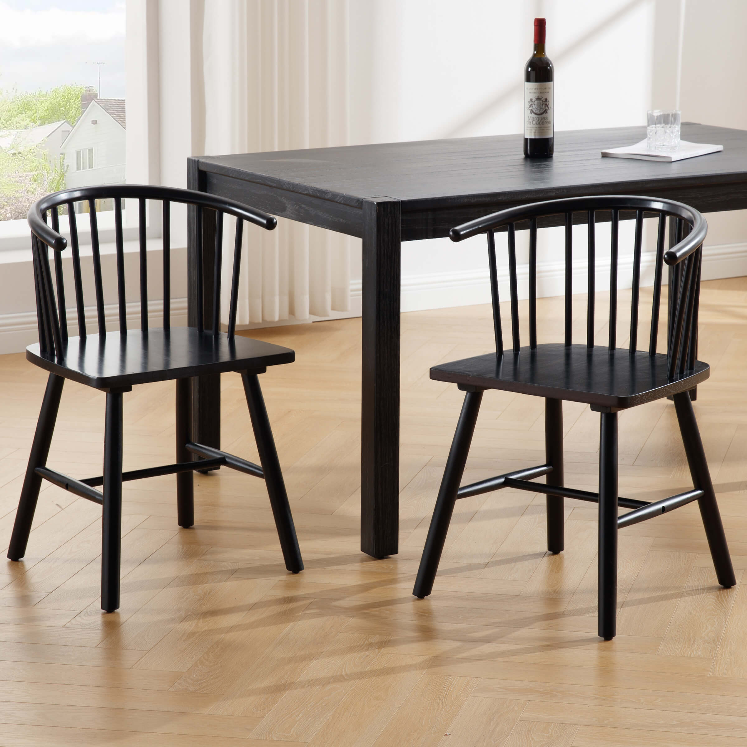 Kmax Curved Back Wood Dining Chair Set of 2 - DC01DC