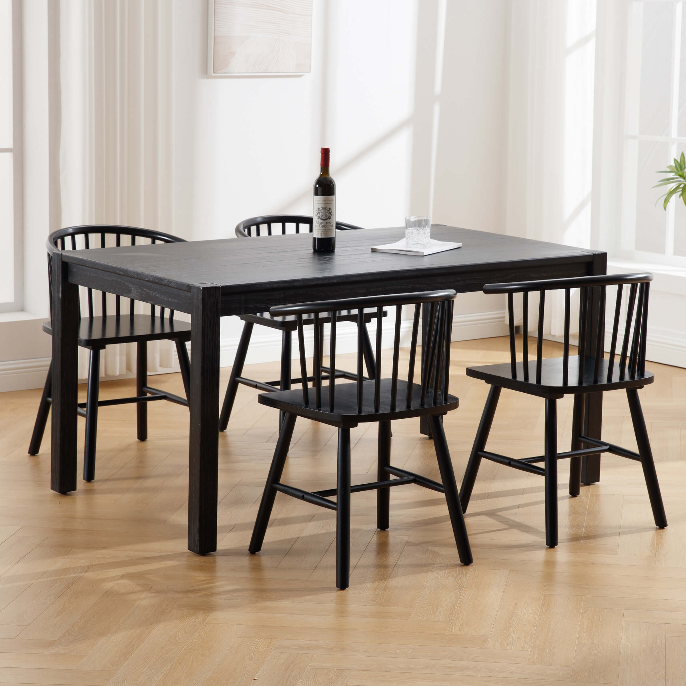 Curved Back Wood Dining Chair Set of 2 - DC01DC
