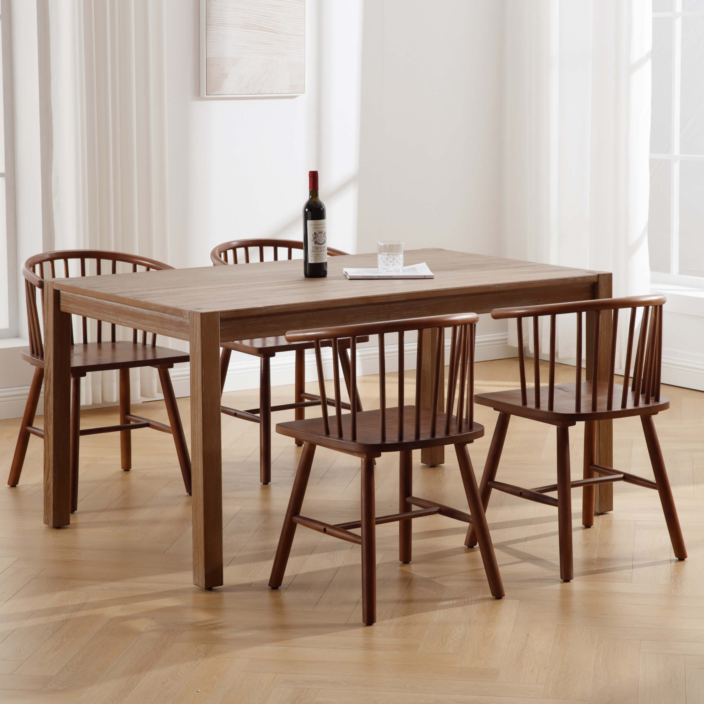 Curved Back Wood Dining Chair Set of 2 - DC01DC
