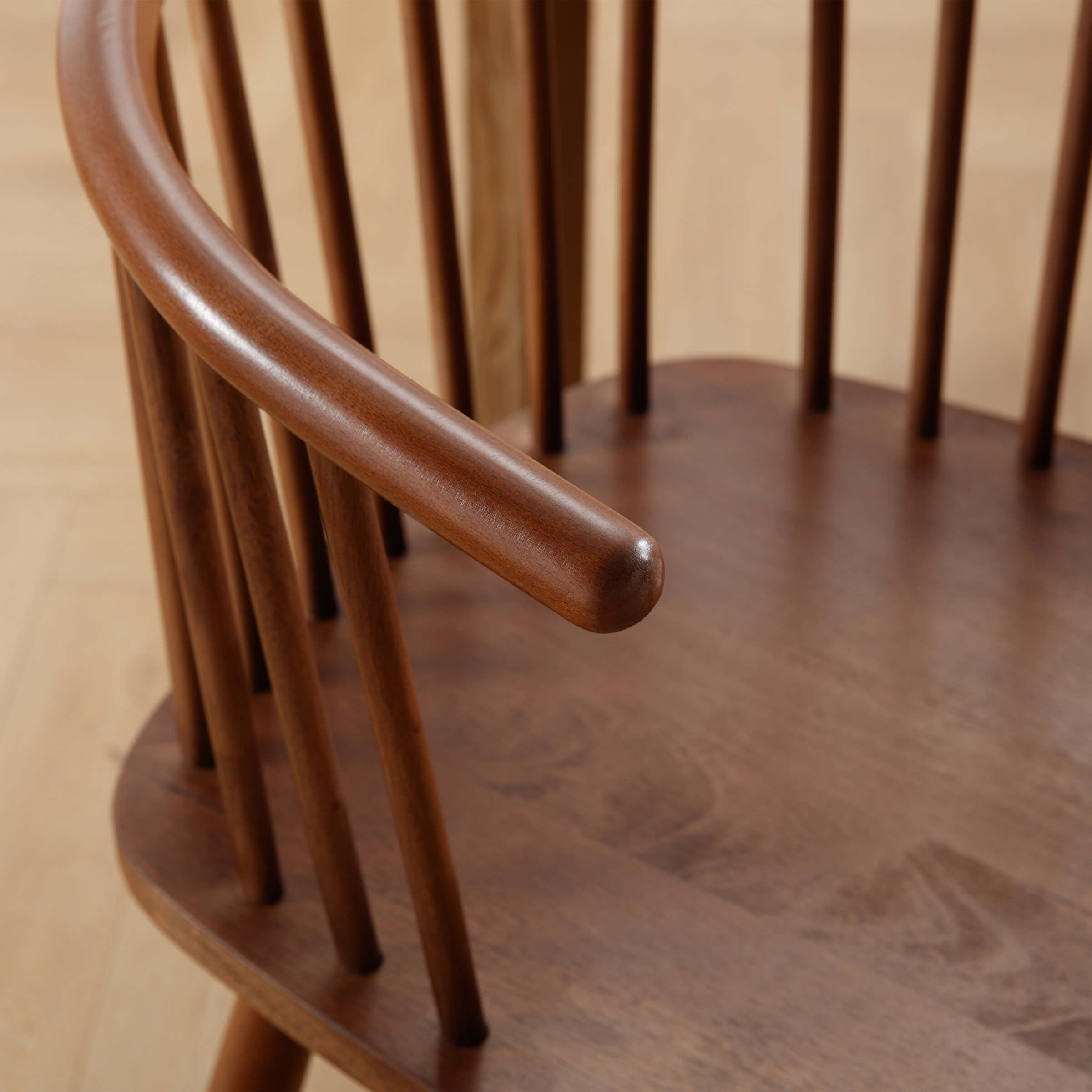 Curved Back Wood Dining Chair Set of 2 - DC01DC