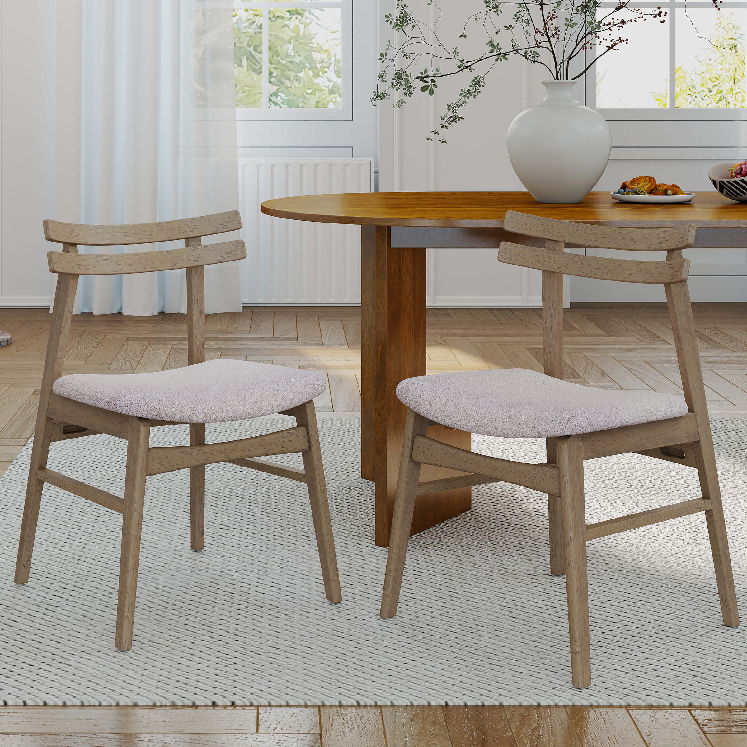 VESCASA Dining Chairs with Curved Open Back - 60131DC