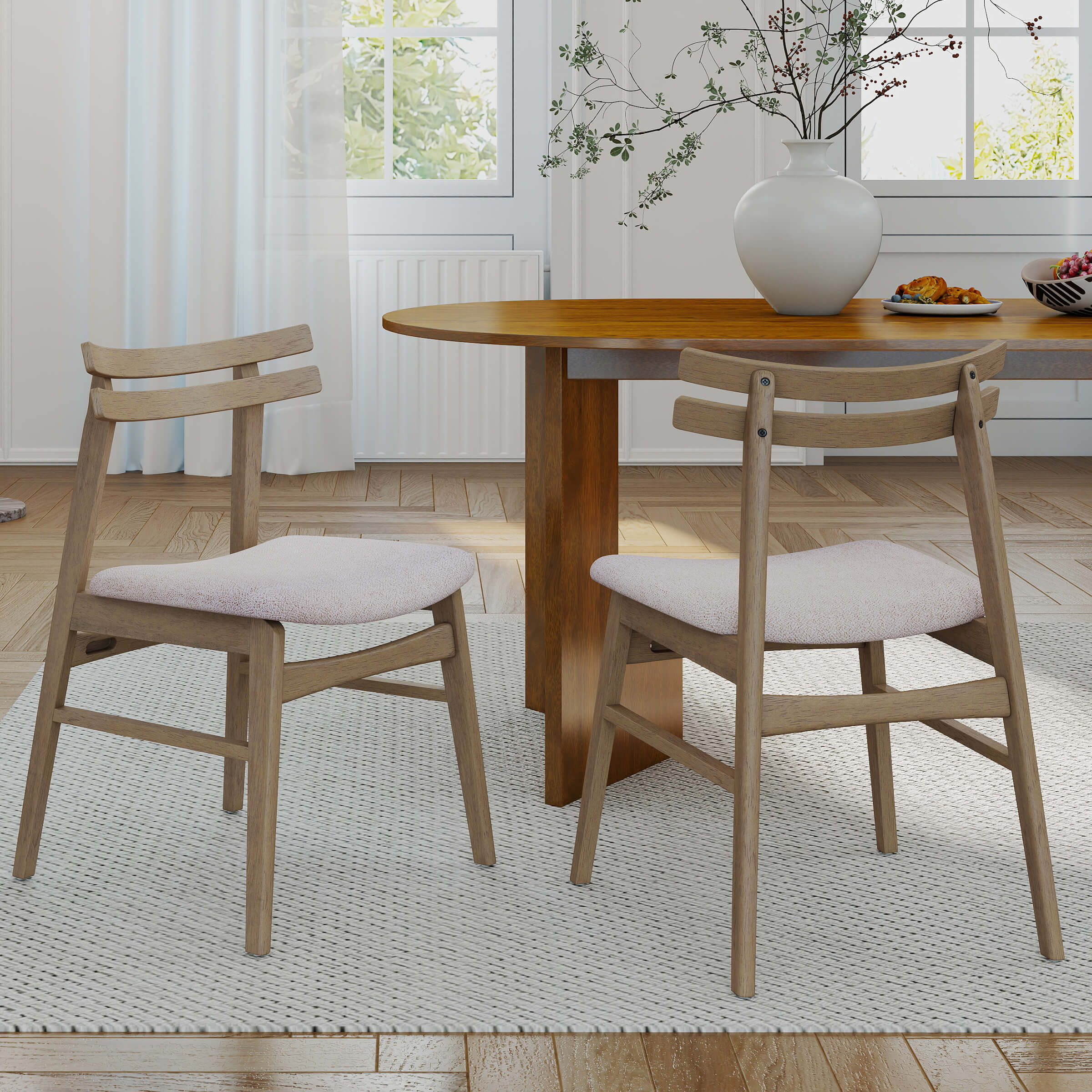VESCASA Dining Chairs with Curved Open Back - 60131DC