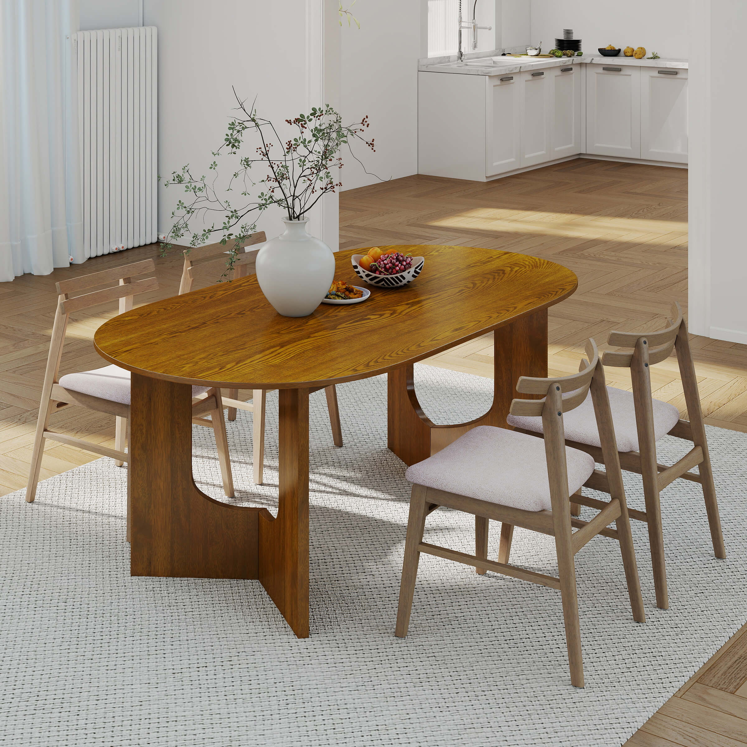 VESCASA Dining Chairs with Curved Open Back - 60131DC