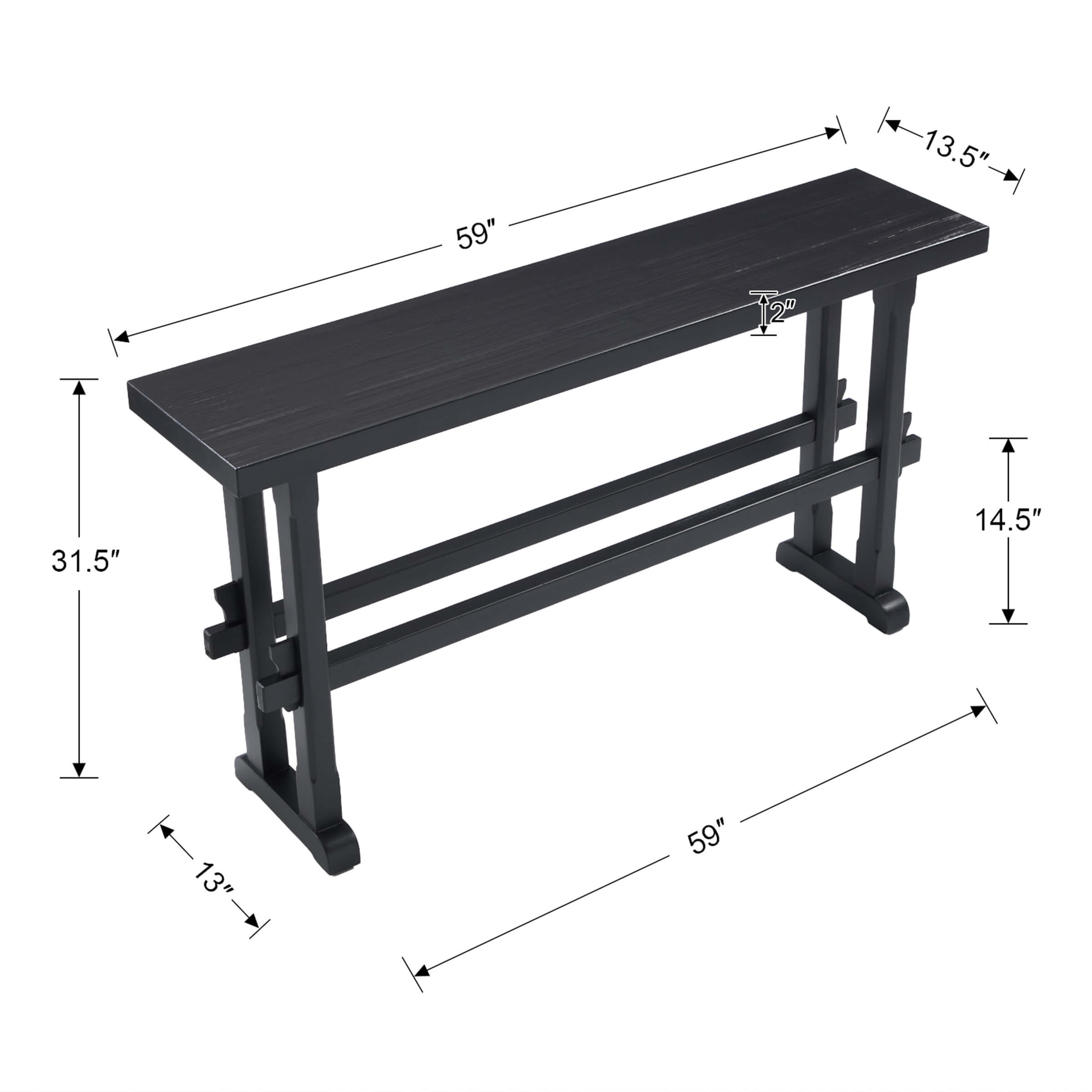 CIMOTA 59" Farmhouse Narrow Entryway Table - 22646ET