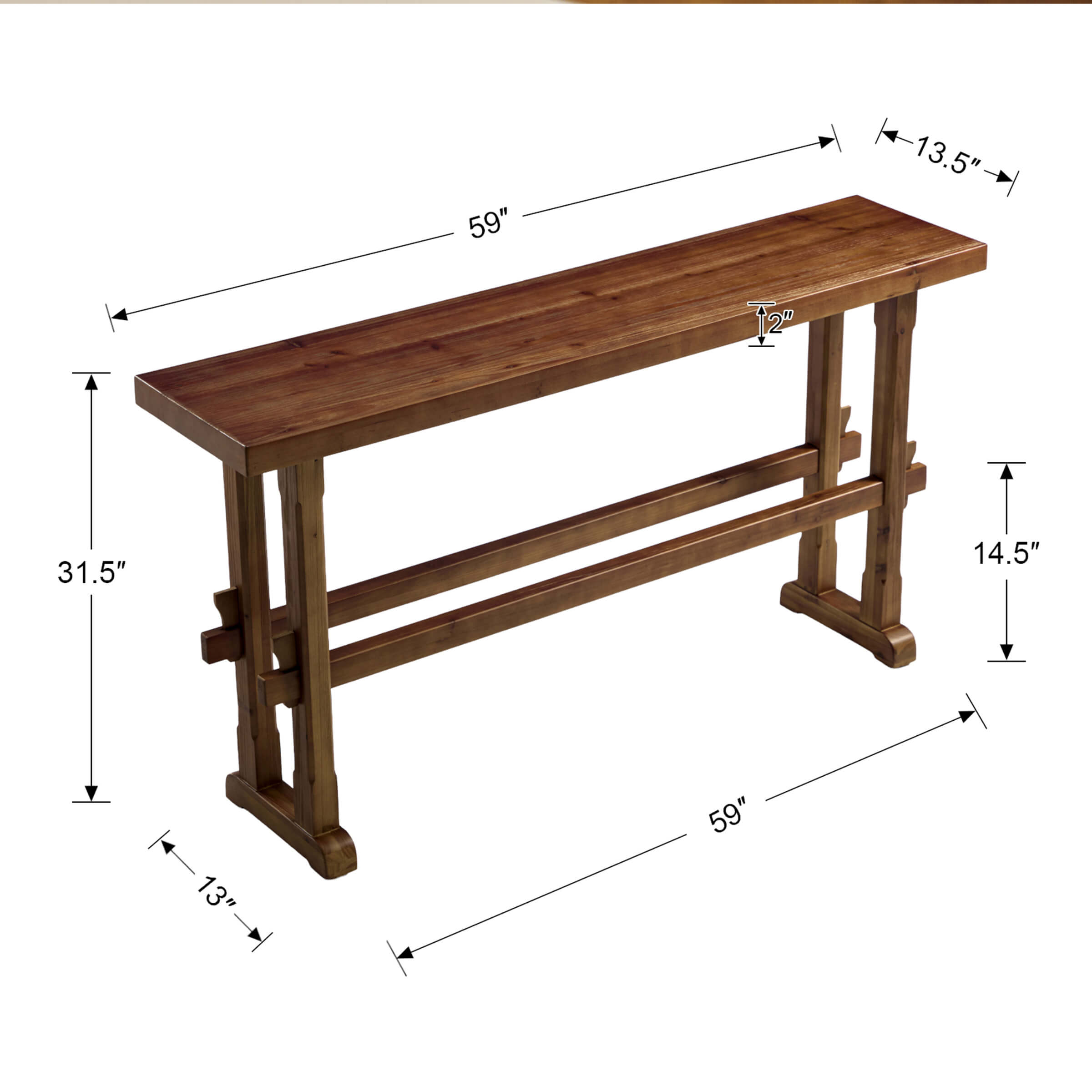 CIMOTA 59" Farmhouse Narrow Entryway Table - 22646ET