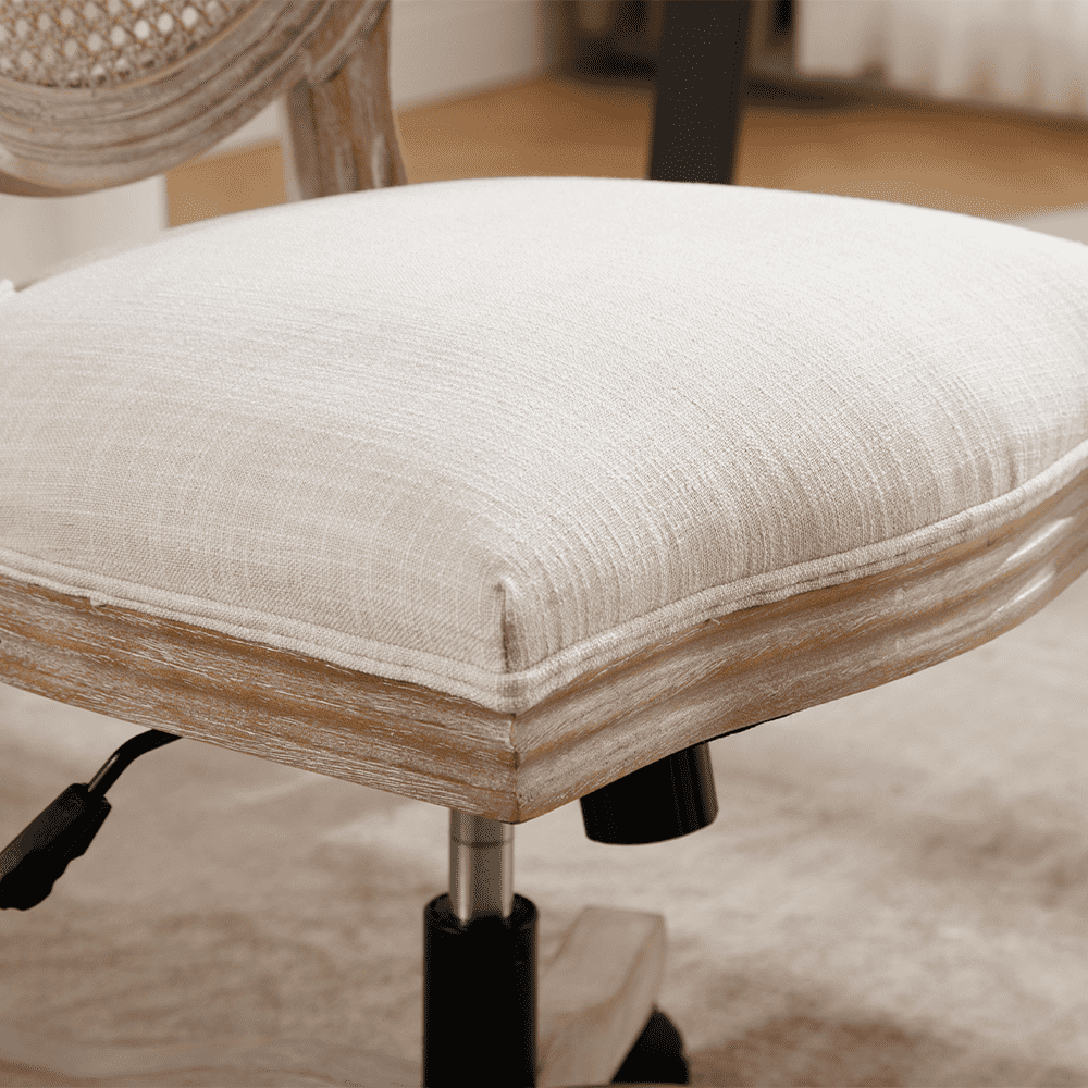 Close-up of cushioned seat edge