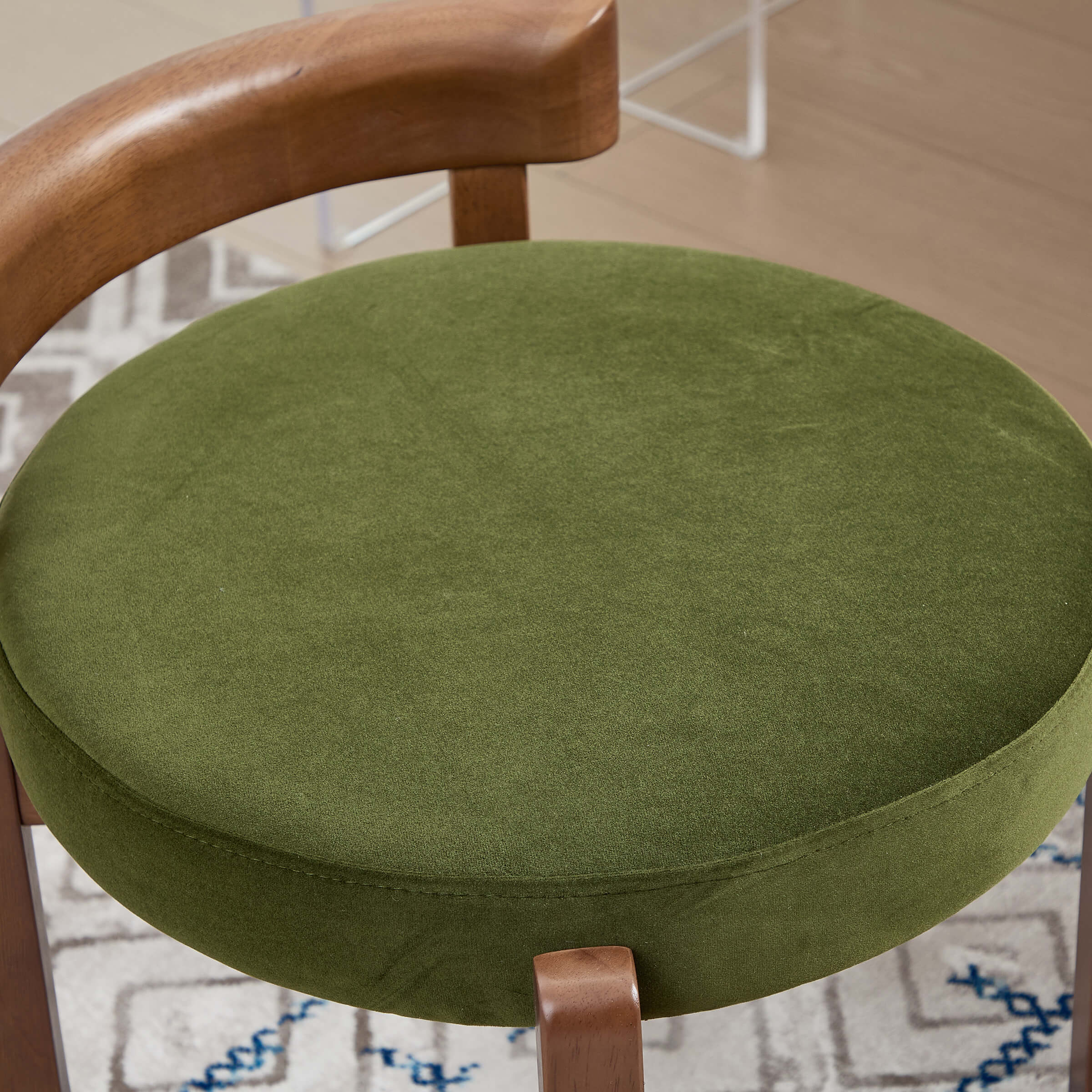 Modern Wood Upholstered Vanity Ottoman Chair - 2654OT | CHAIRUS