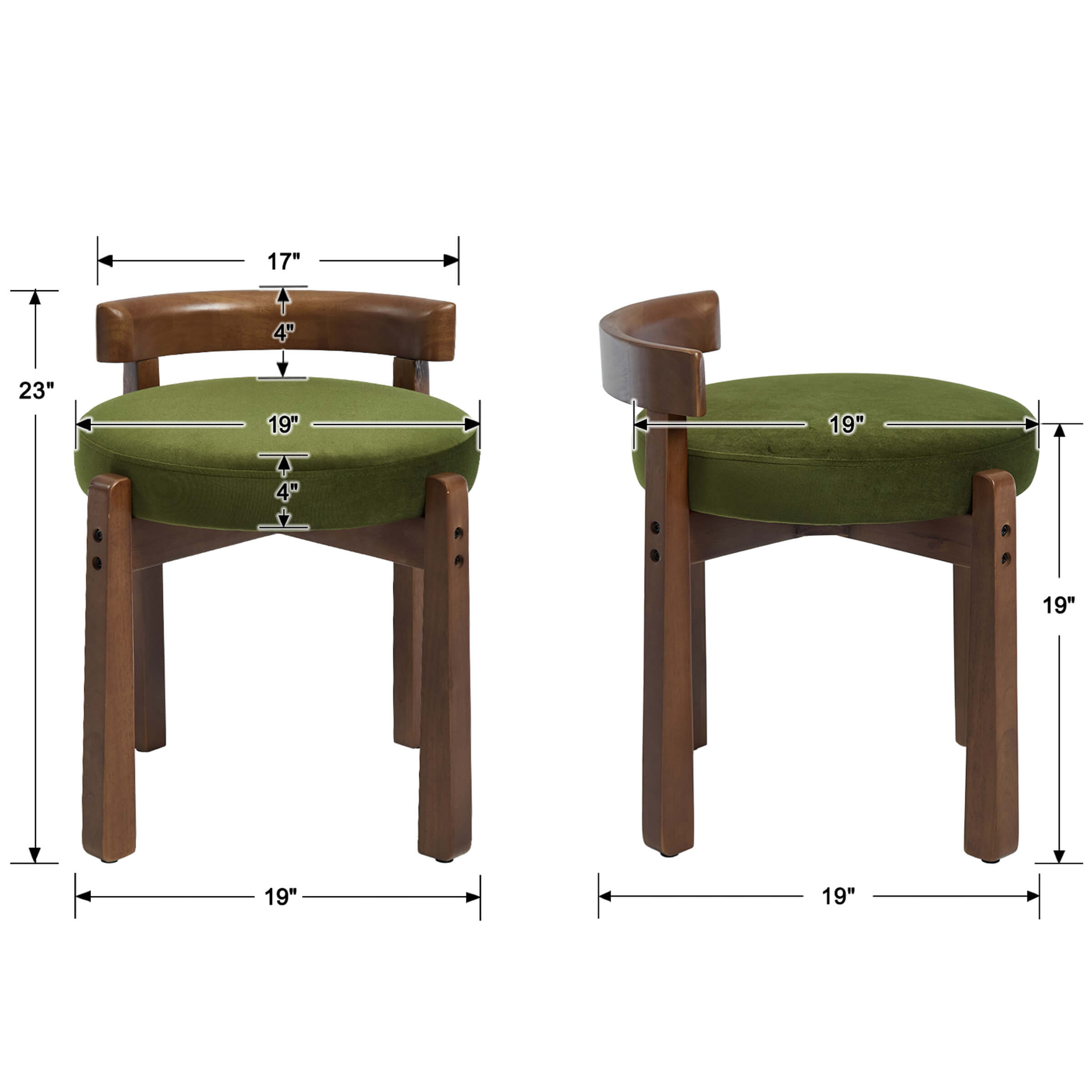 Modern Wood Upholstered Vanity Ottoman Chair - 2654OT | CHAIRUS