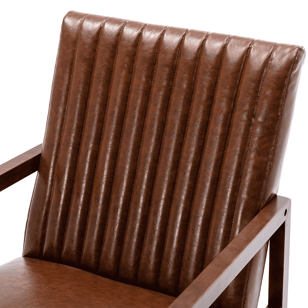 Vertical channel stitching on backrest close-up