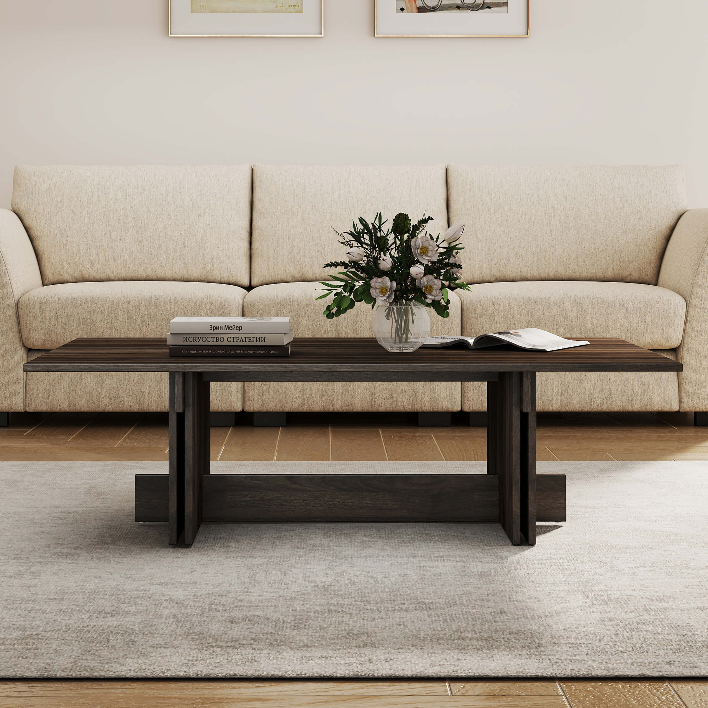 EALSON Mid Century Wood Coffee Table - 10225CT