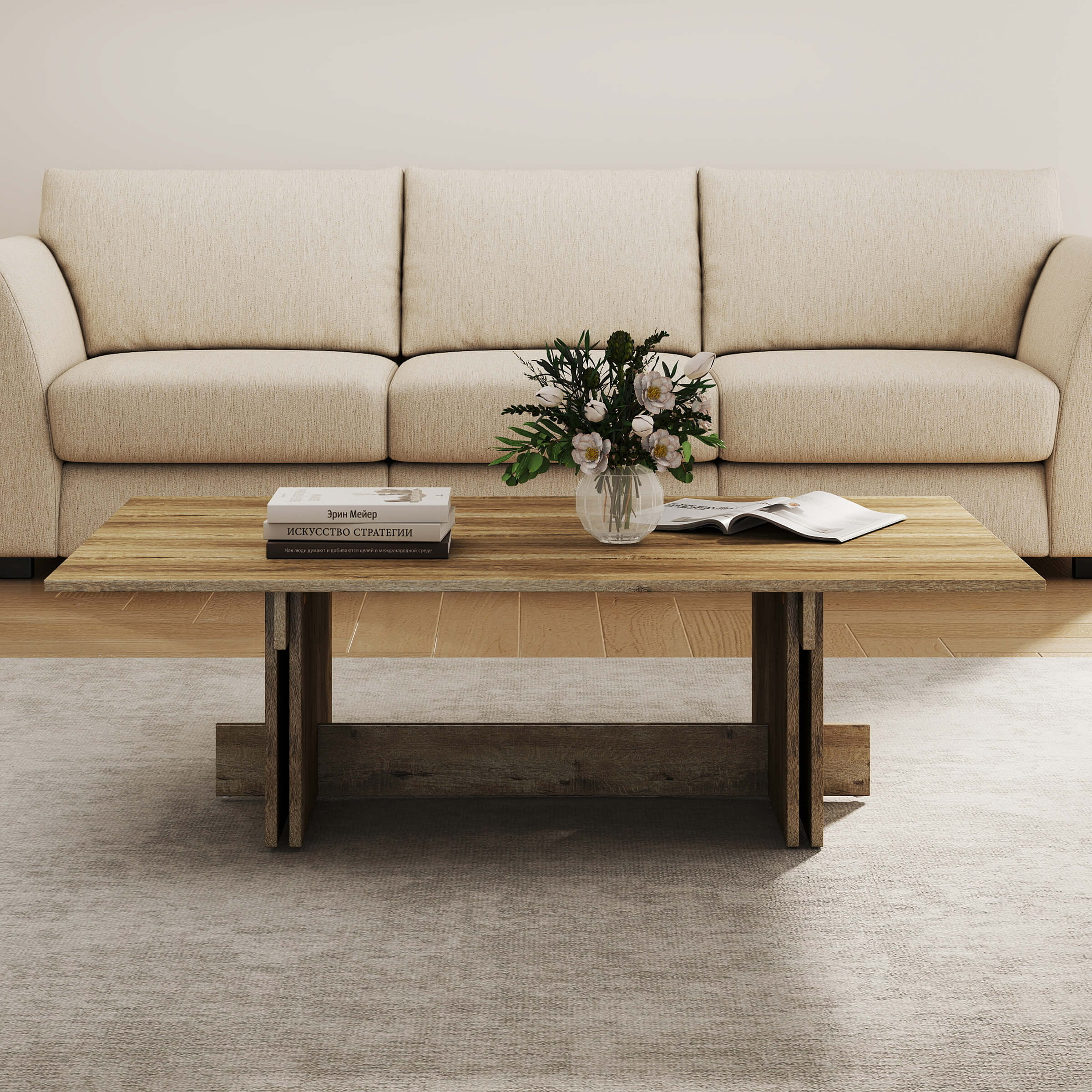 EALSON Mid Century Wood Coffee Table - 10225CT