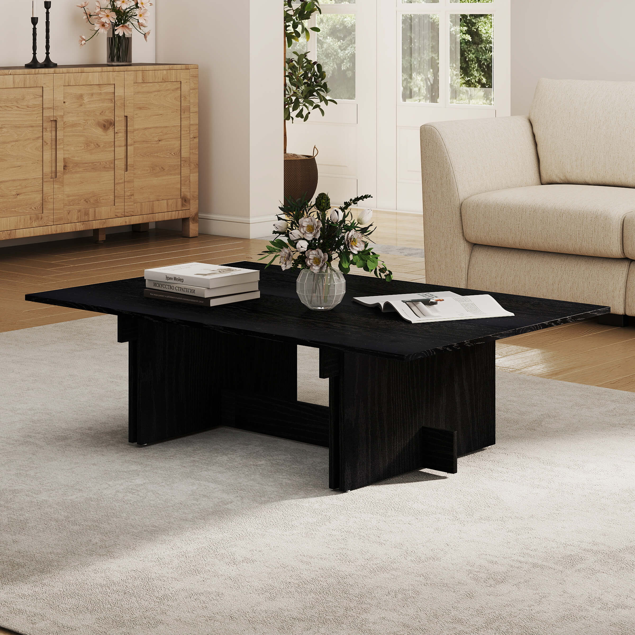 EALSON Mid Century Wood Coffee Table - 10225CT